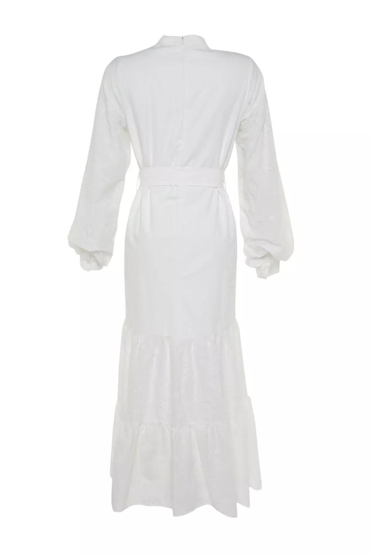 White A-Line Dress, White, large image number 7