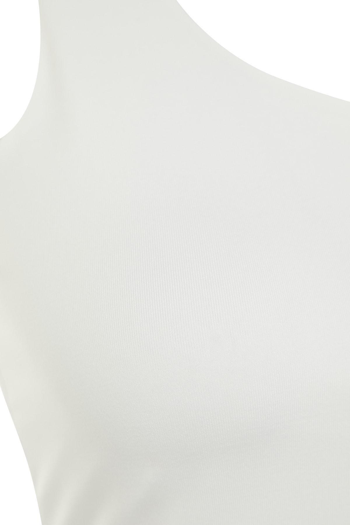 White Fitted Square Collar Tank Top, , large image number 7