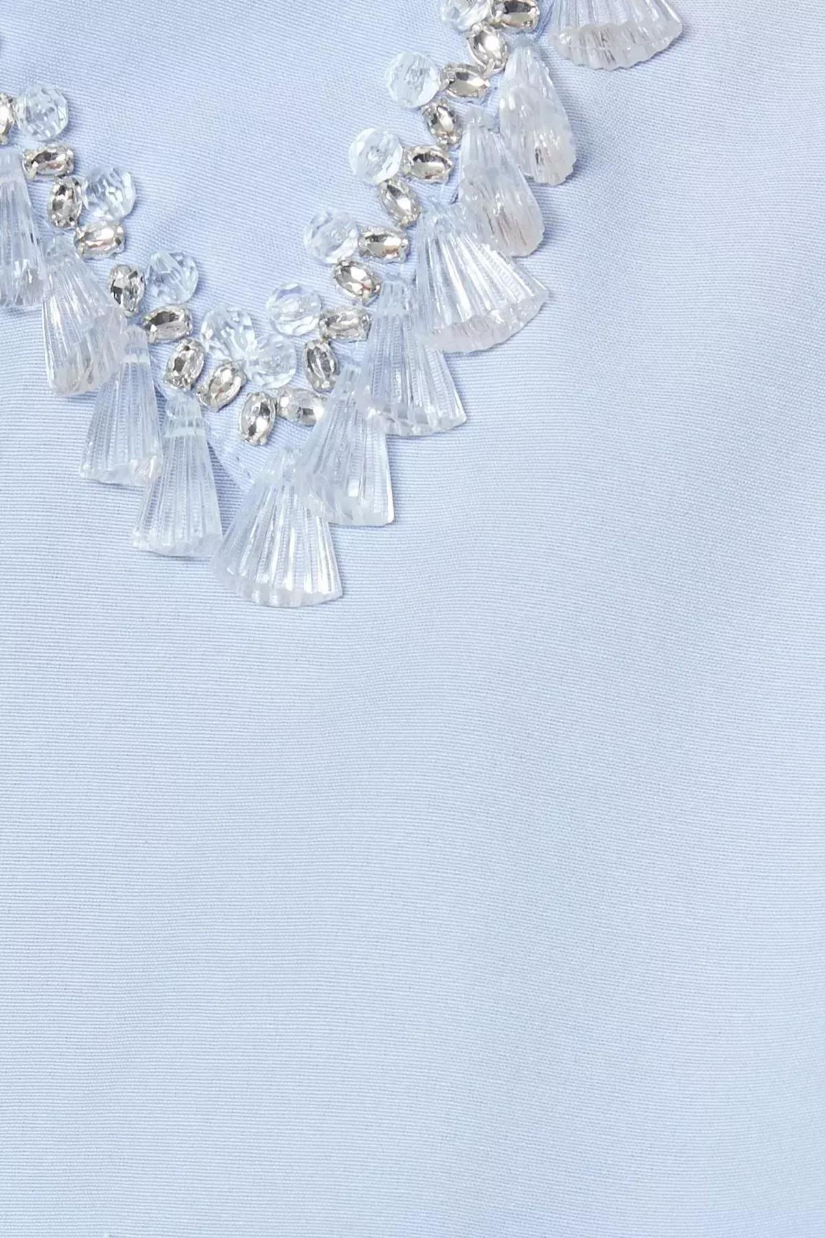 Blue Shirt With Rhinestone Design, Blue, large image number 2