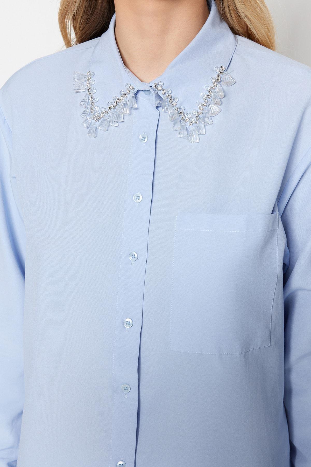 Blue Shirt With Rhinestone Design, , large image number 3