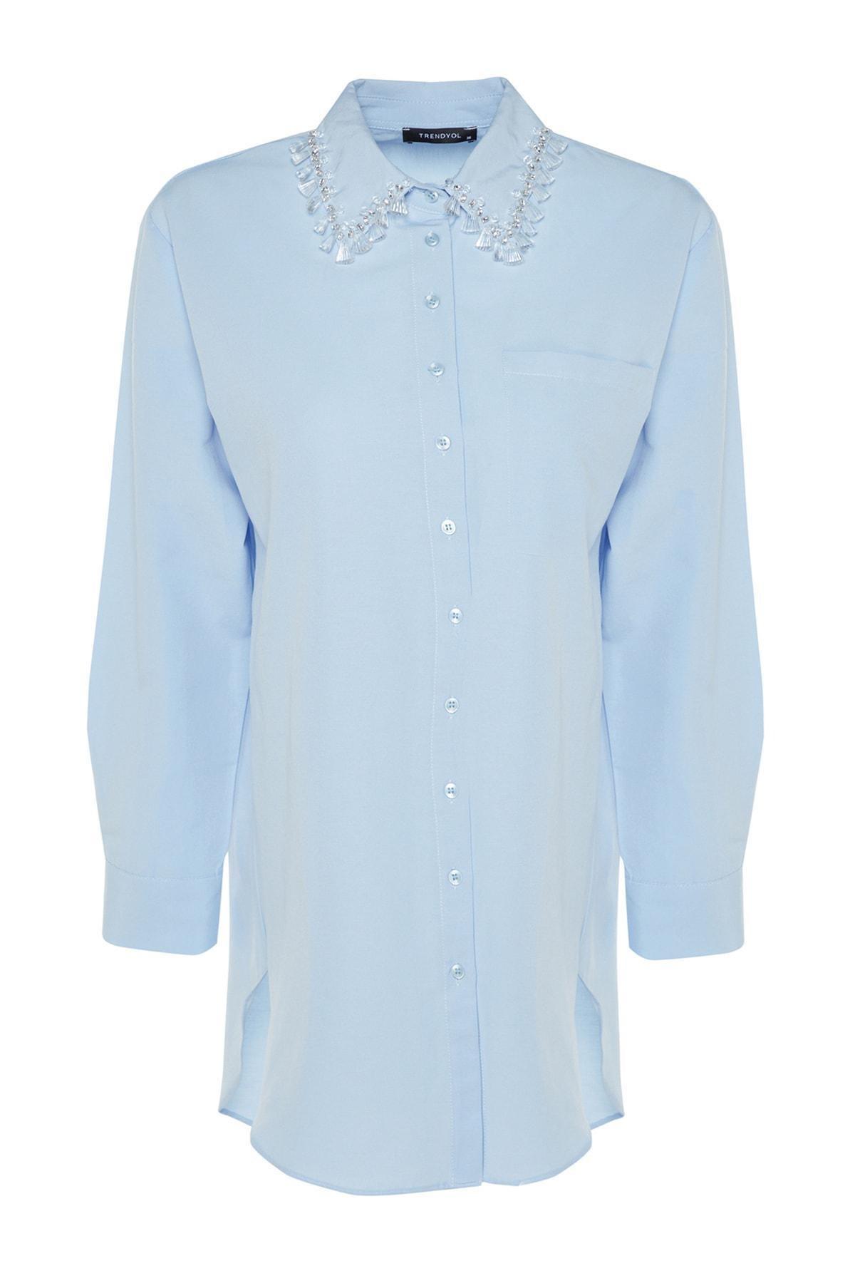 Blue Shirt With Rhinestone Design, , large image number 6