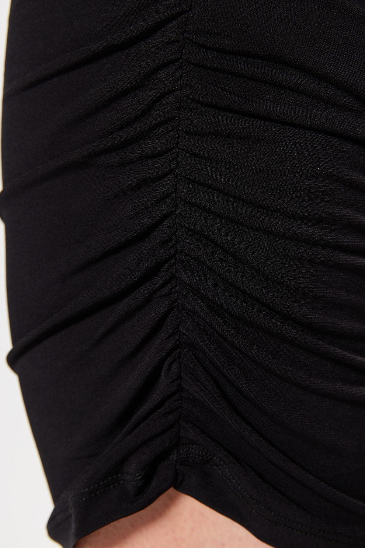 Black One Shoulder Bodycon Dress, , large image number 4