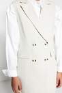 Trendyol - Cream Relaxed Tunic Lapel Collar Vest