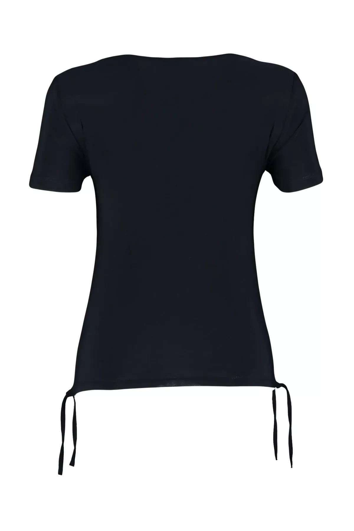 تيشيرت بأربطة شد جانبية، كحلي, Dark blue, large image number 6