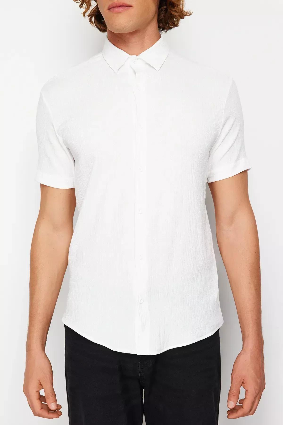 White Regular Fit Knit Shirt, C101_5696, large image number 3