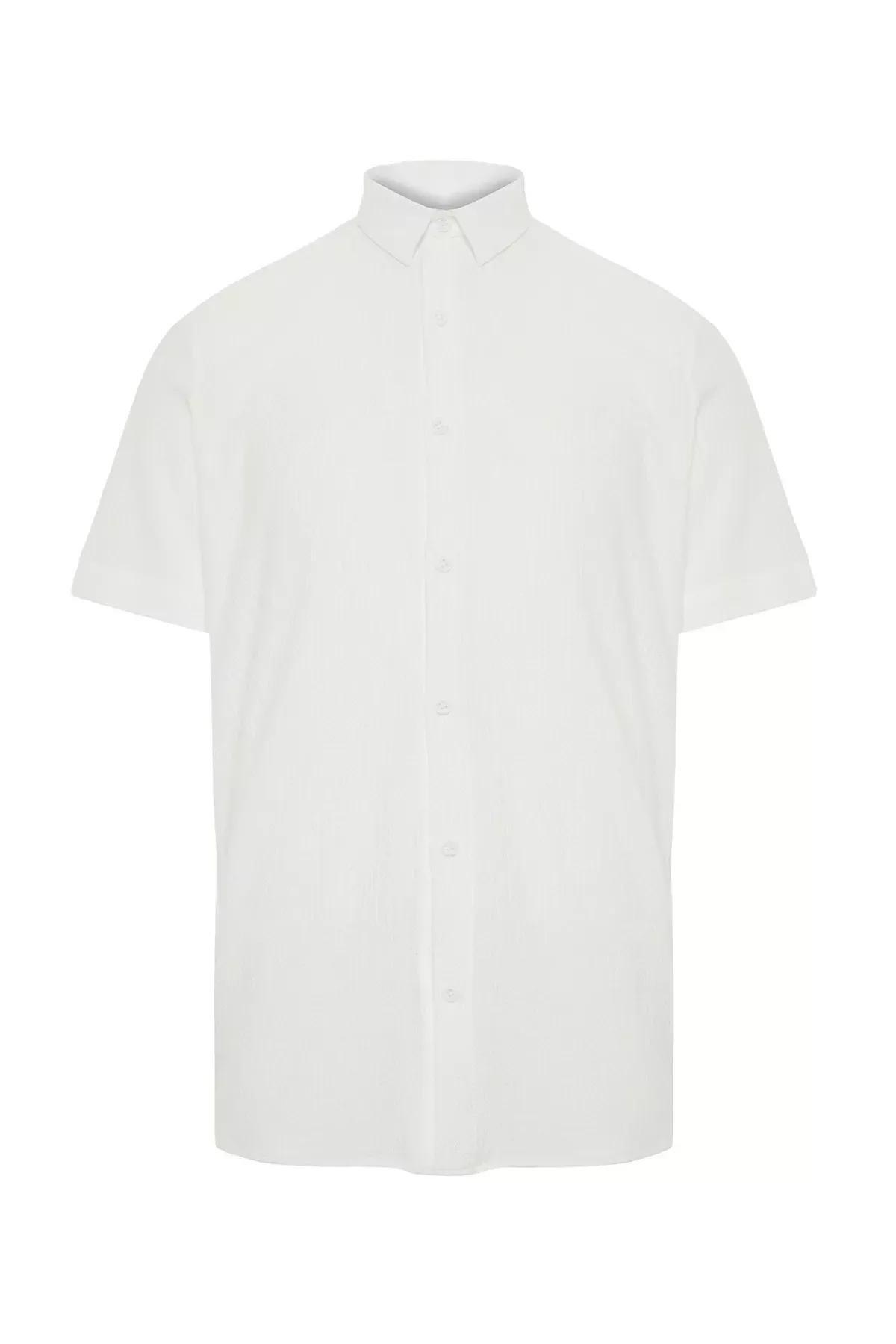 White Regular Fit Knit Shirt, C101_5696, large image number 5