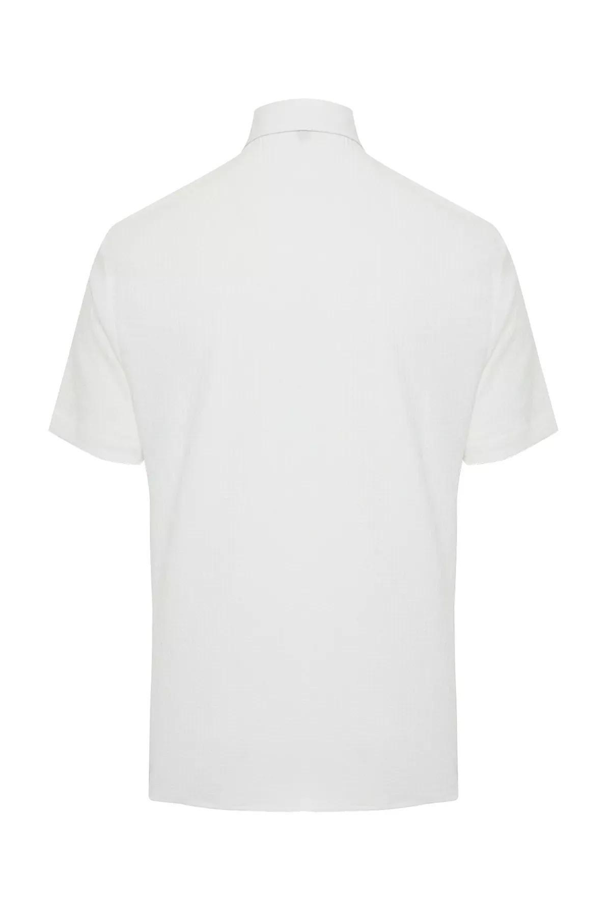 White Regular Fit Knit Shirt, C101_5696, large image number 6