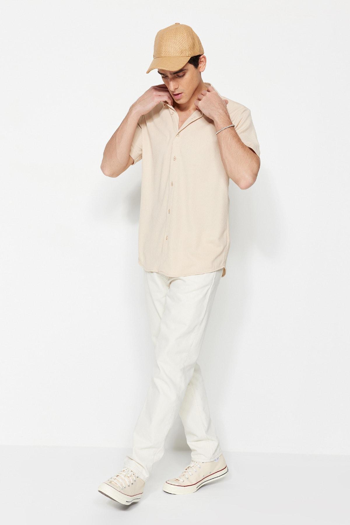 Beige Collared Shirt, , large image number 1