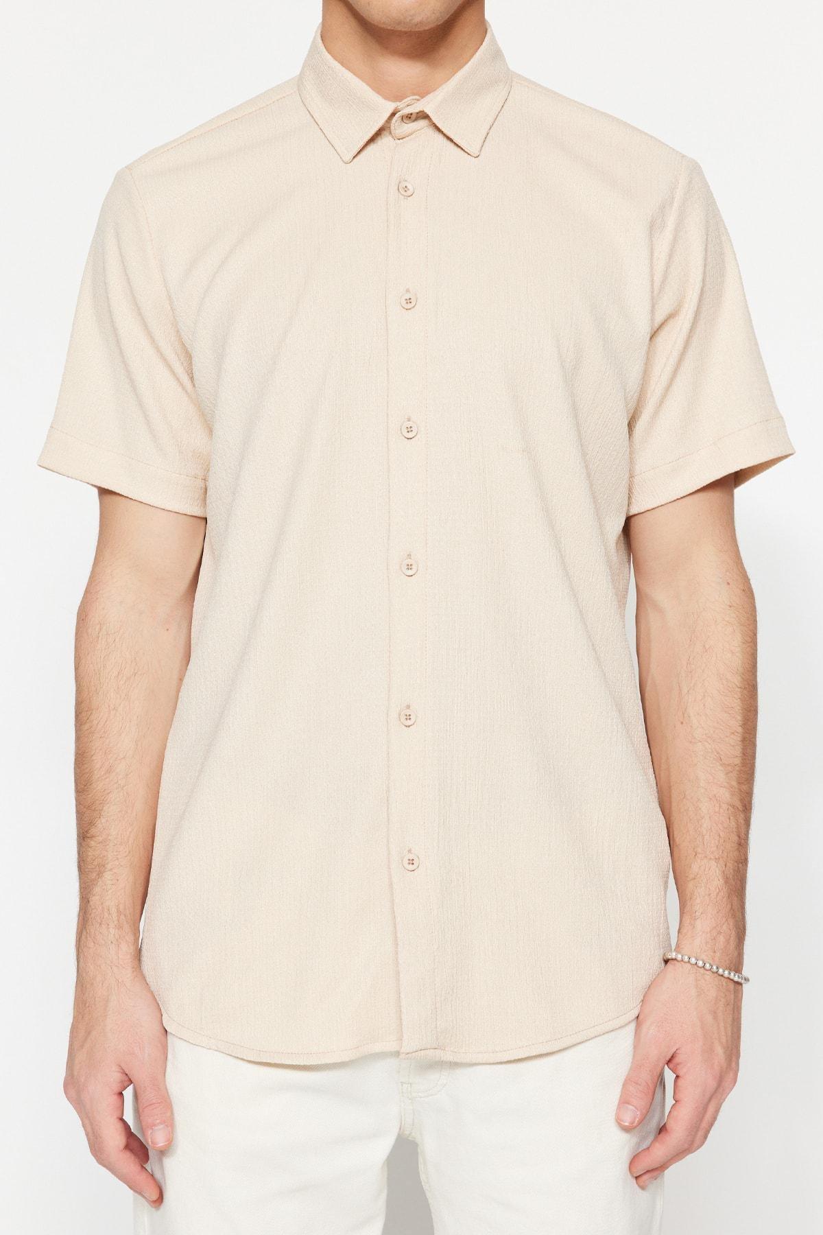 Beige Collared Shirt, , large image number 4
