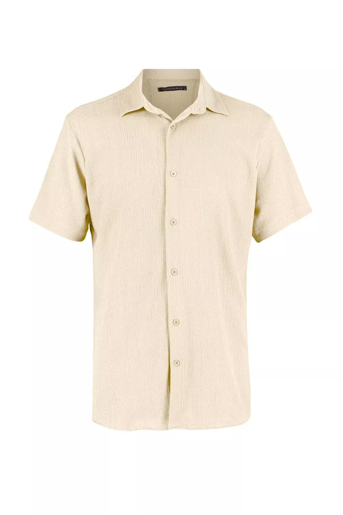 Beige Collared Shirt, Beige, large image number 4