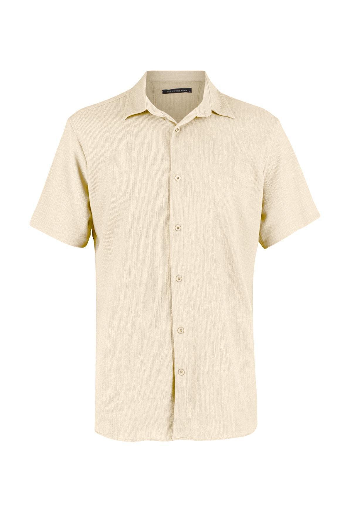 Beige Collared Shirt, , large image number 5