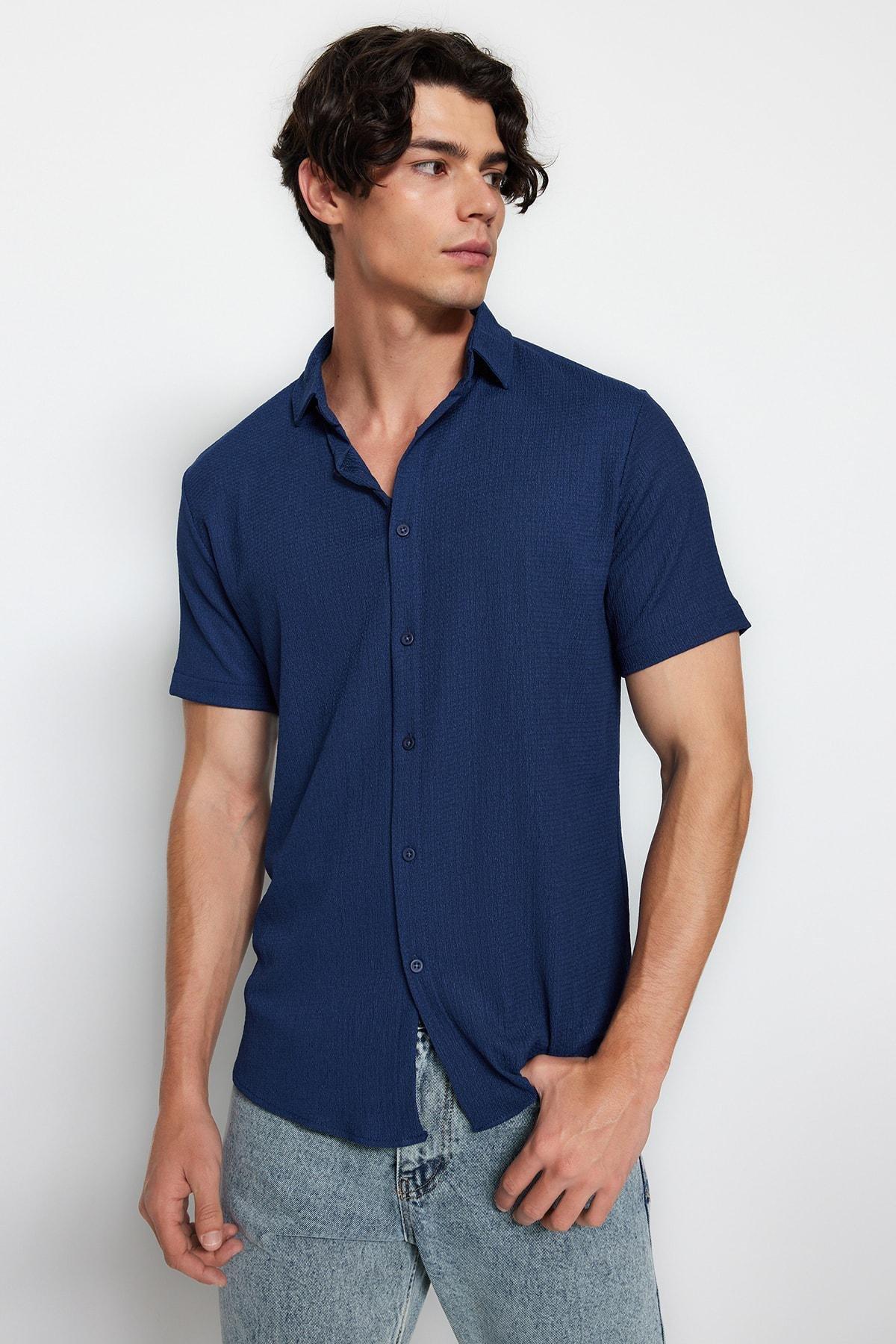 Blue Regular Fit Short Sleeve Shirt, , large image number 0