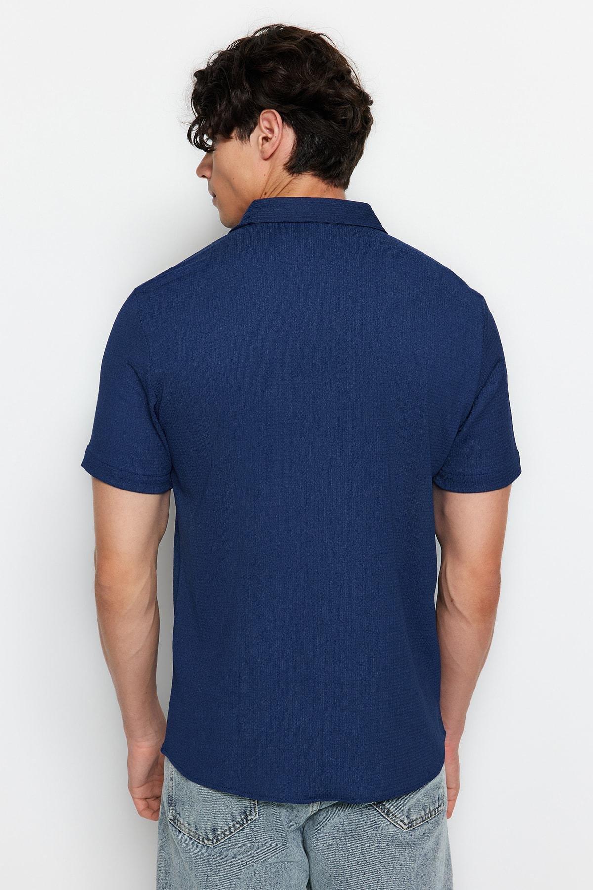 Blue Regular Fit Short Sleeve Shirt, , large image number 4