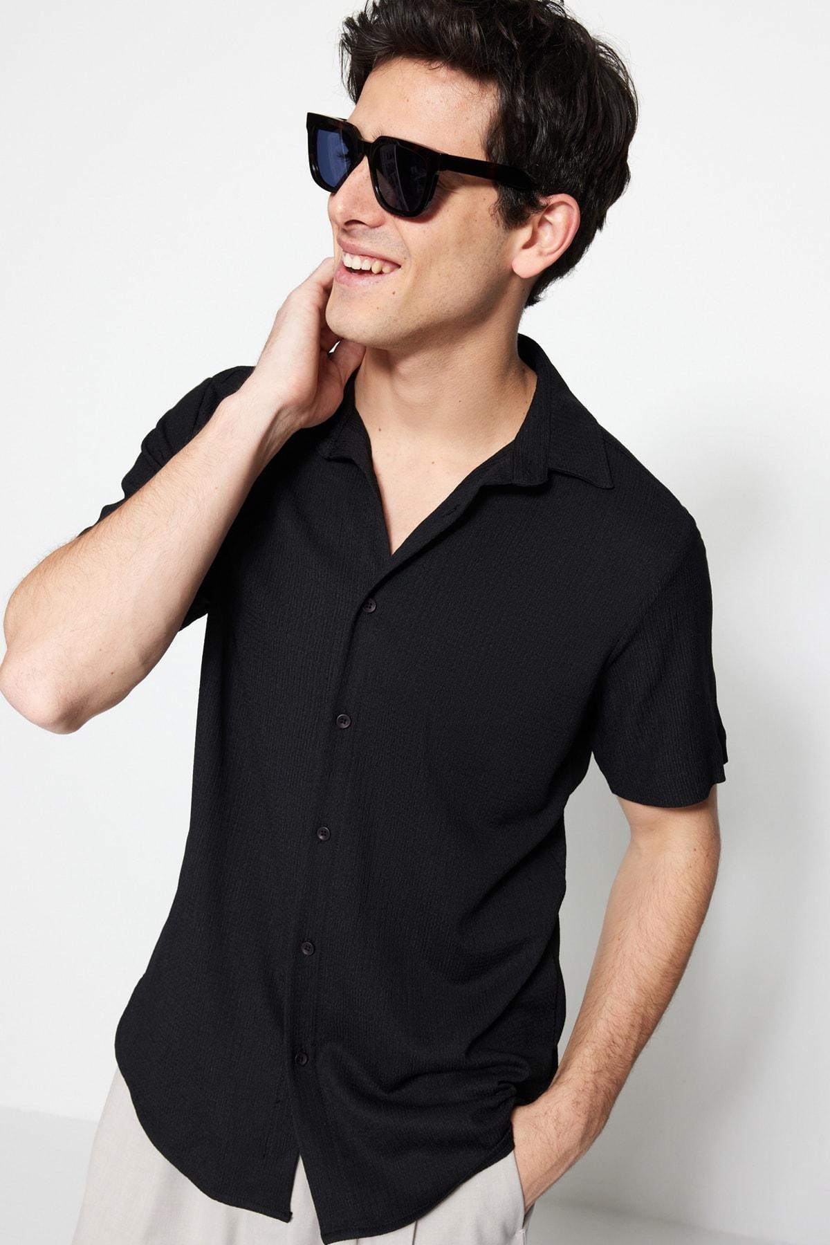 Black Collared Shirt, , medium