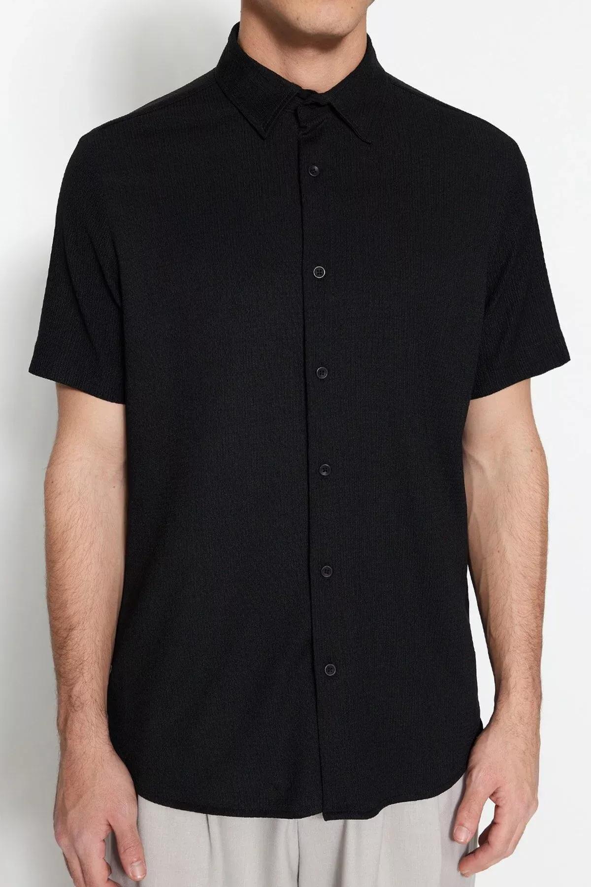 Black Collared Shirt, Black, large image number 2