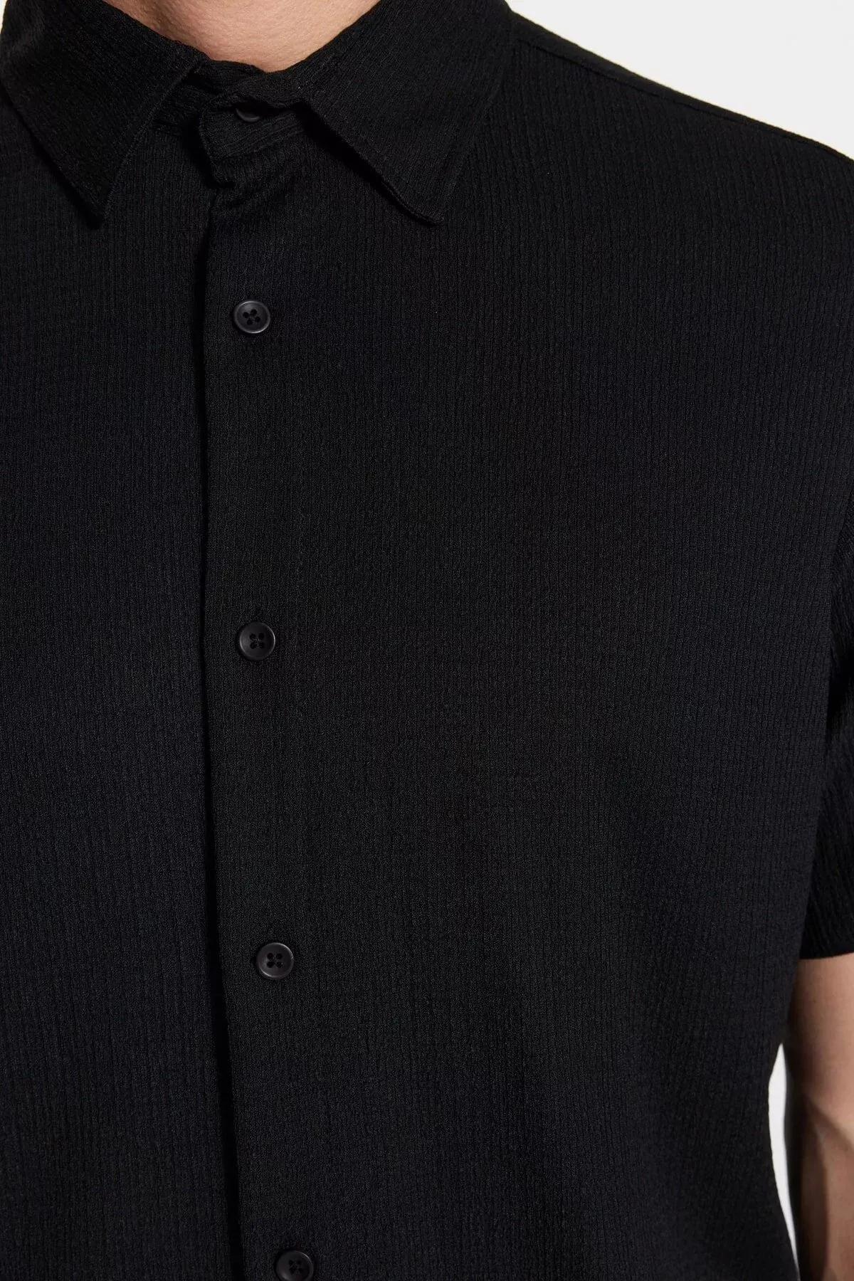 Black Collared Shirt, Black, large image number 3