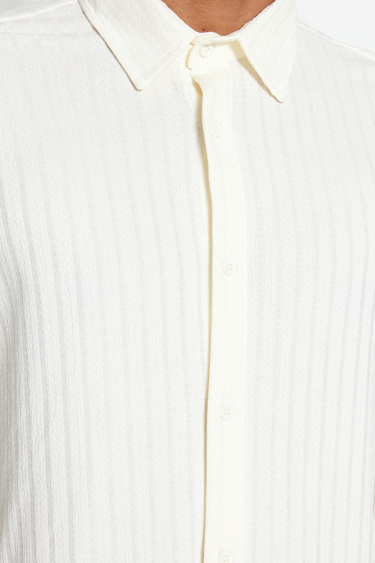 Cream Fitted Shirt, , large image number 2
