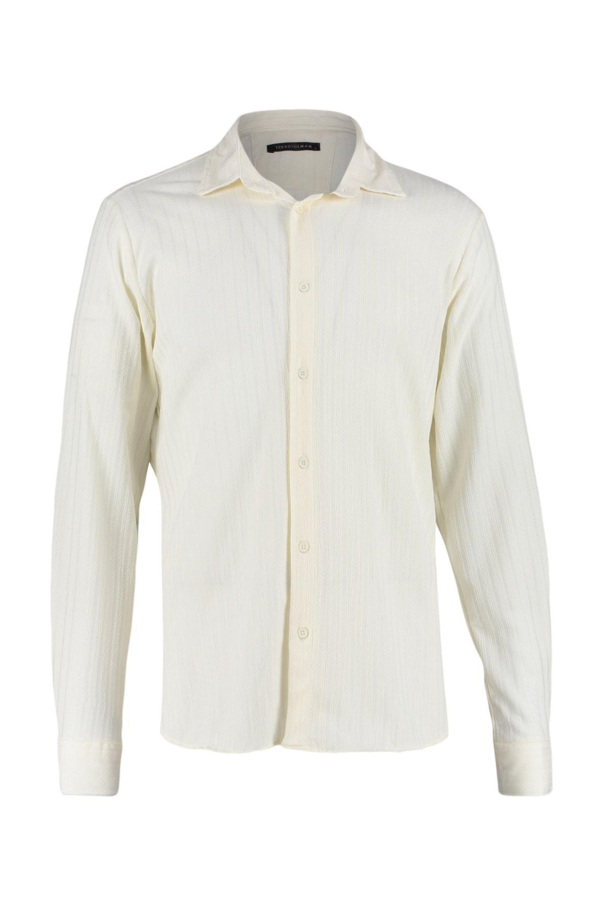 Cream Fitted Shirt, , large image number 8