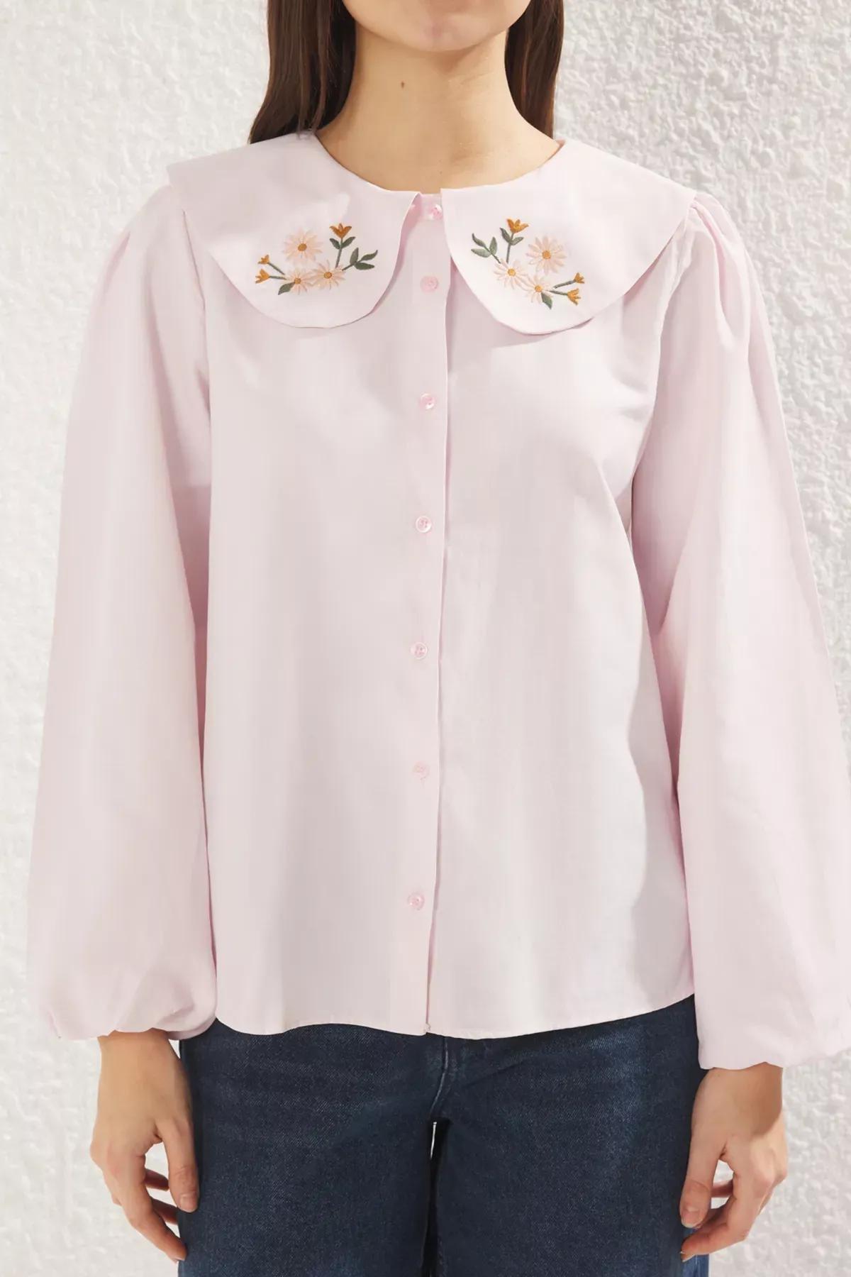 Pink Embroidered Woven Shirt, , large image number 2