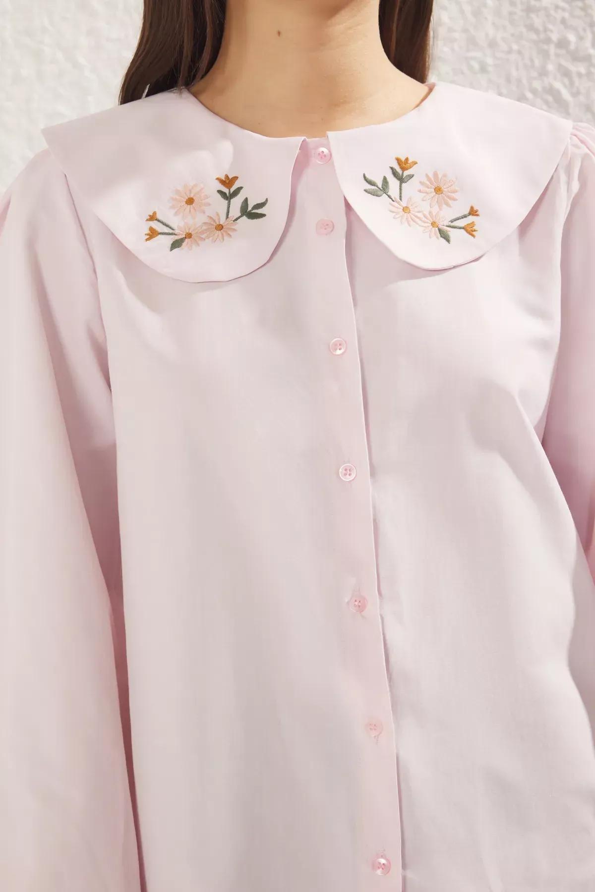 Pink Embroidered Woven Shirt, , large image number 3