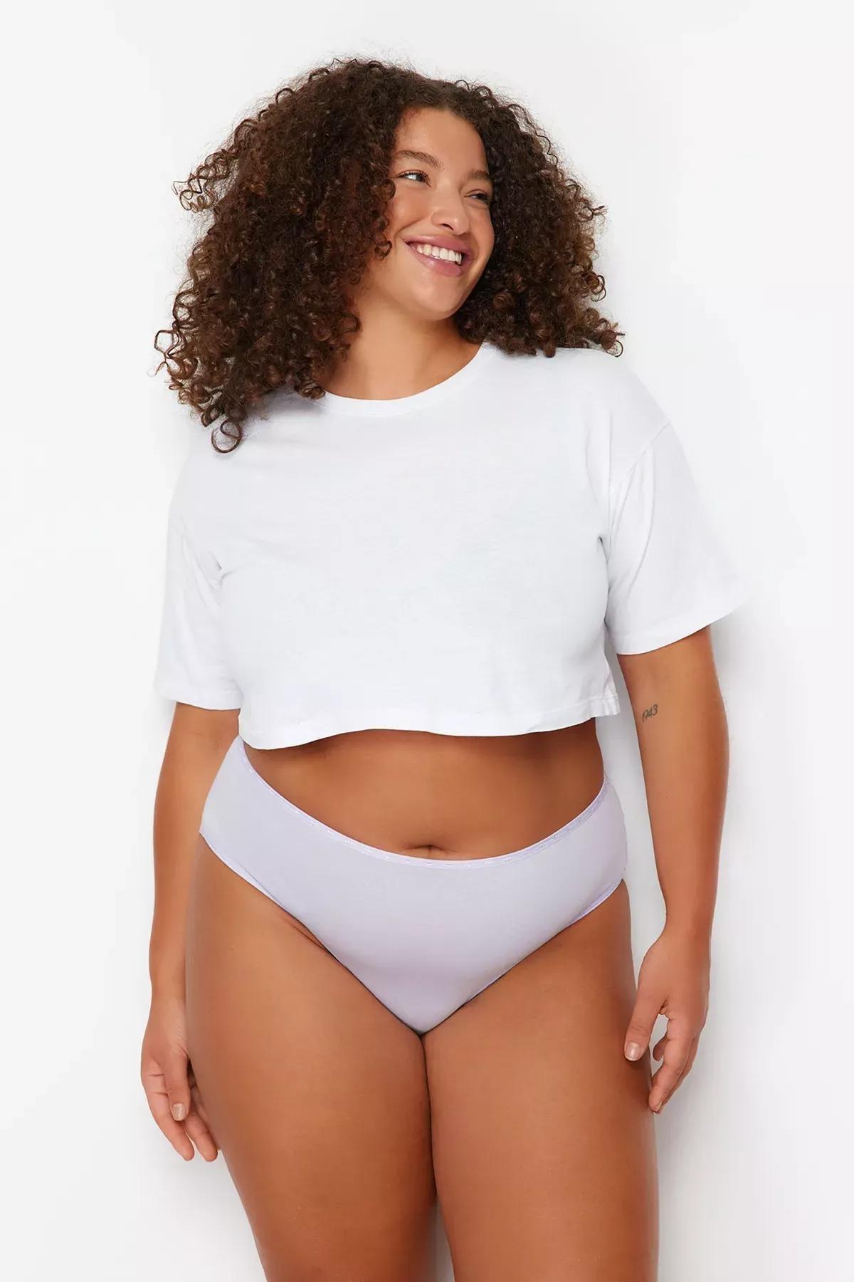 Multicolour Plus Size Briefs, Set Of 3, Pink, medium