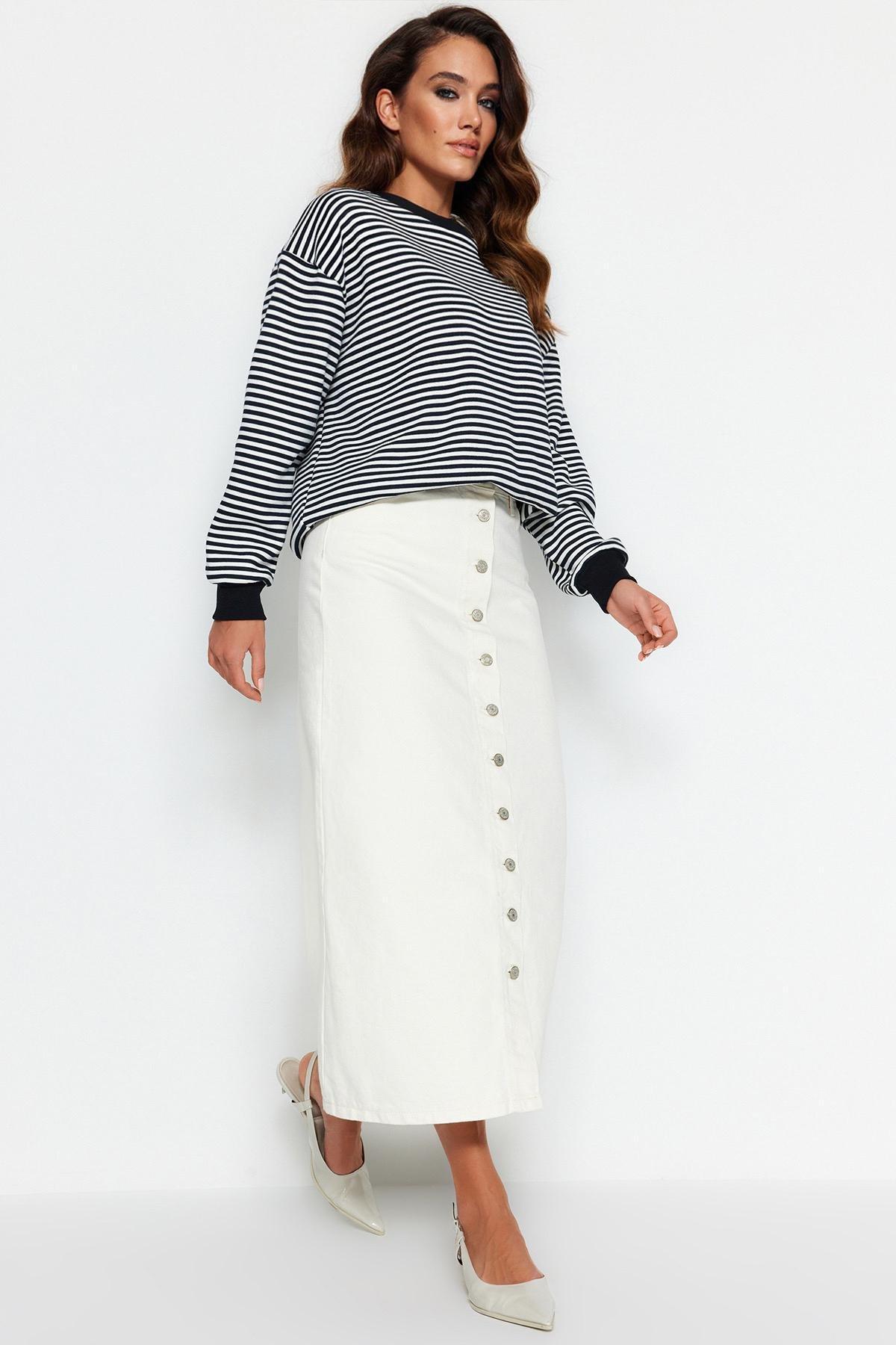 Cream Maxi Skirt, , large image number 0