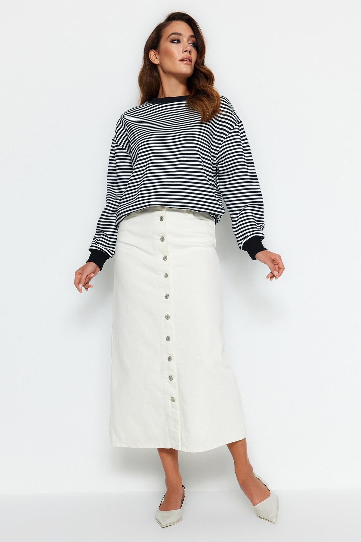 Cream Maxi Skirt, , large image number 1