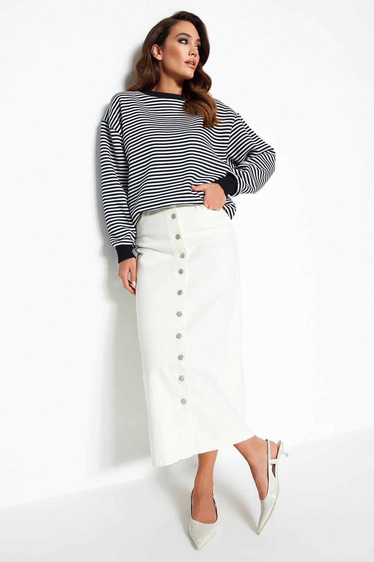 Cream Maxi Skirt, , large image number 2