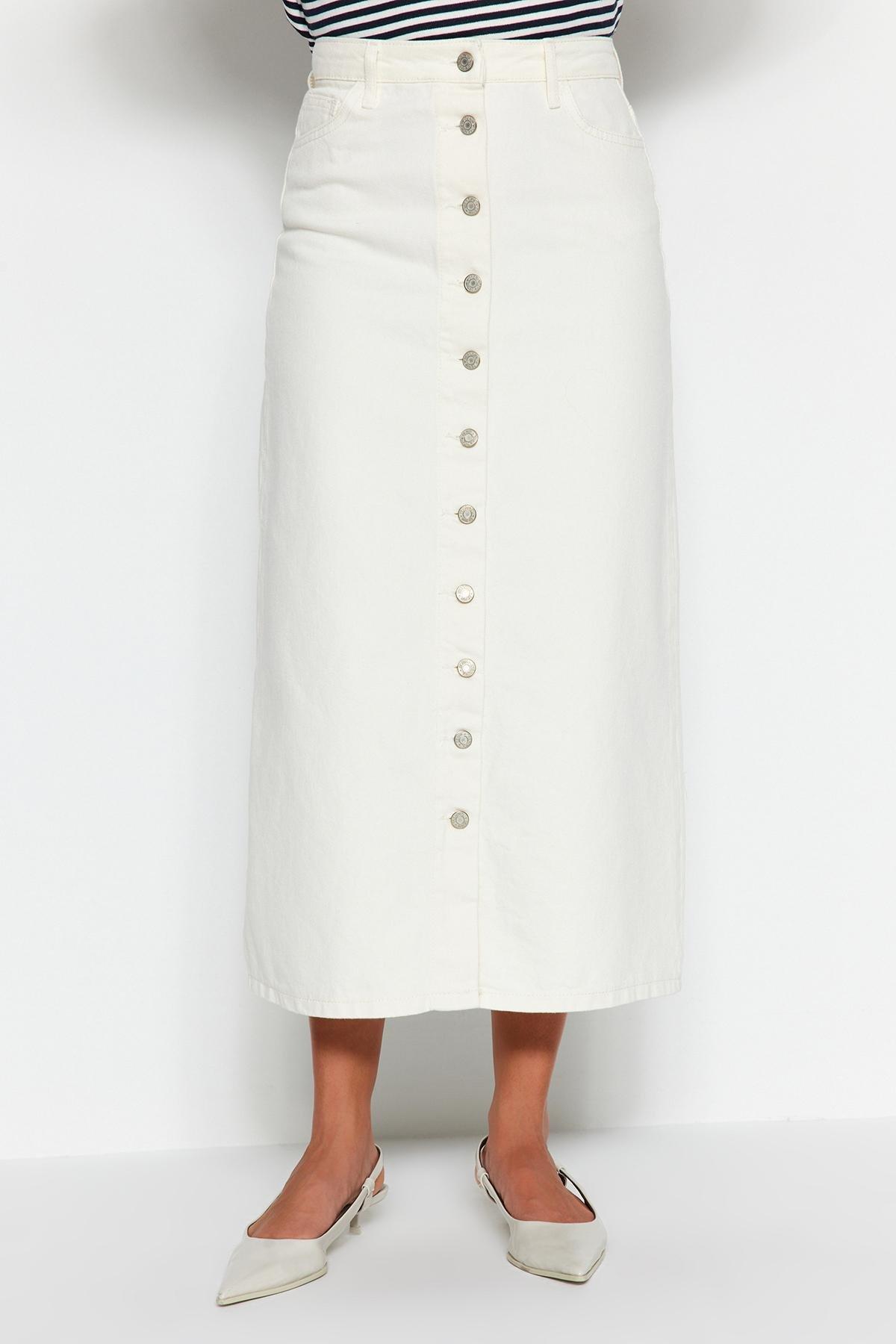 Cream Maxi Skirt, , large image number 3