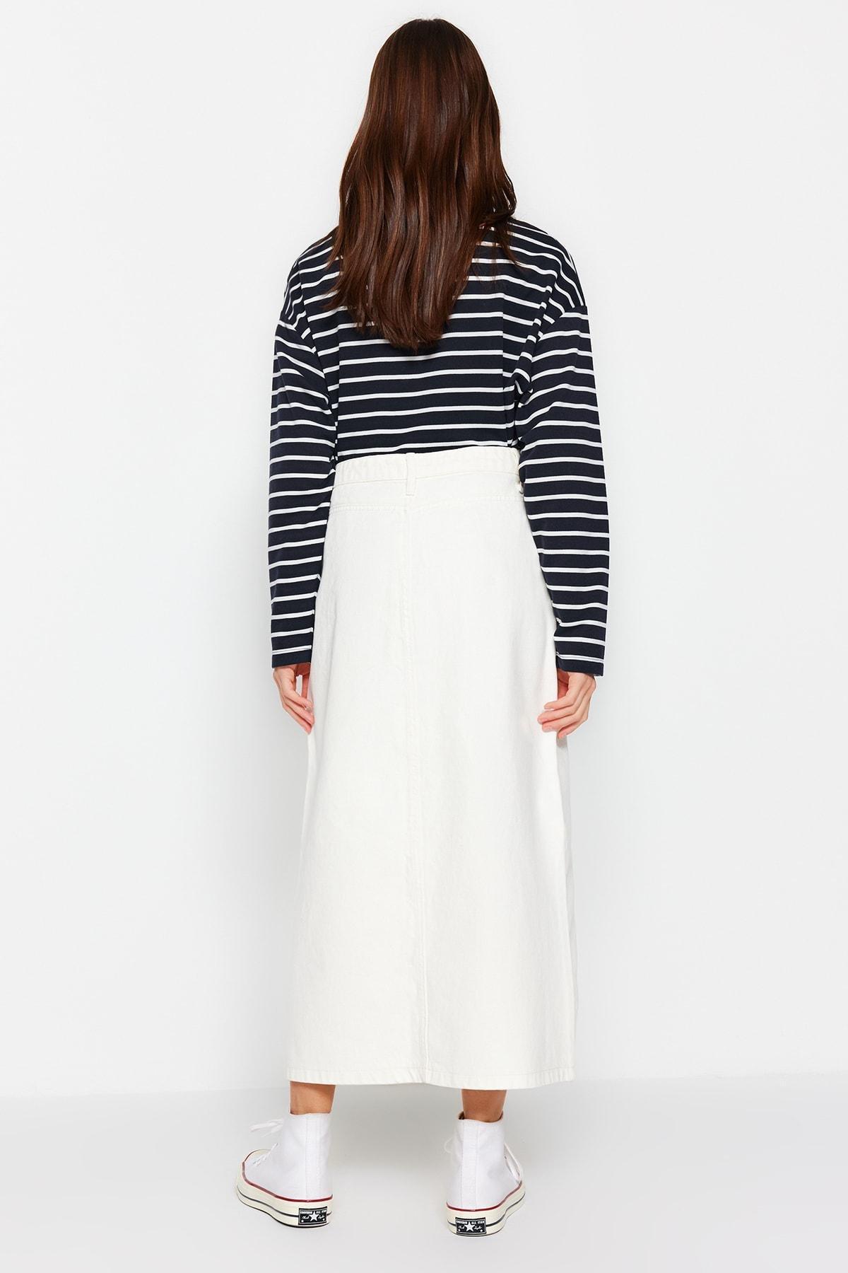 Cream Maxi Skirt, , large image number 5