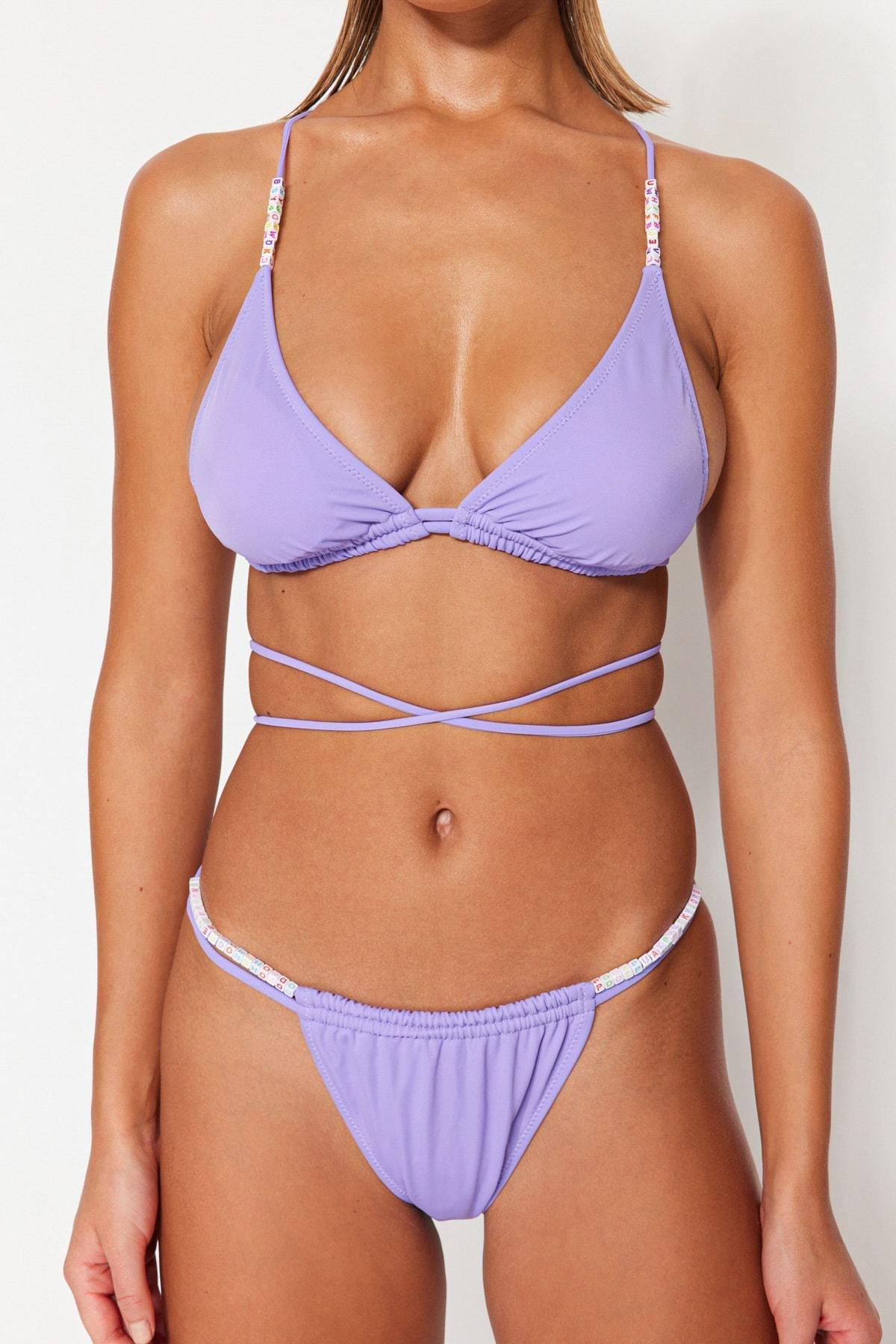 Purple Mid Waist Bikini Set, , large image number 2