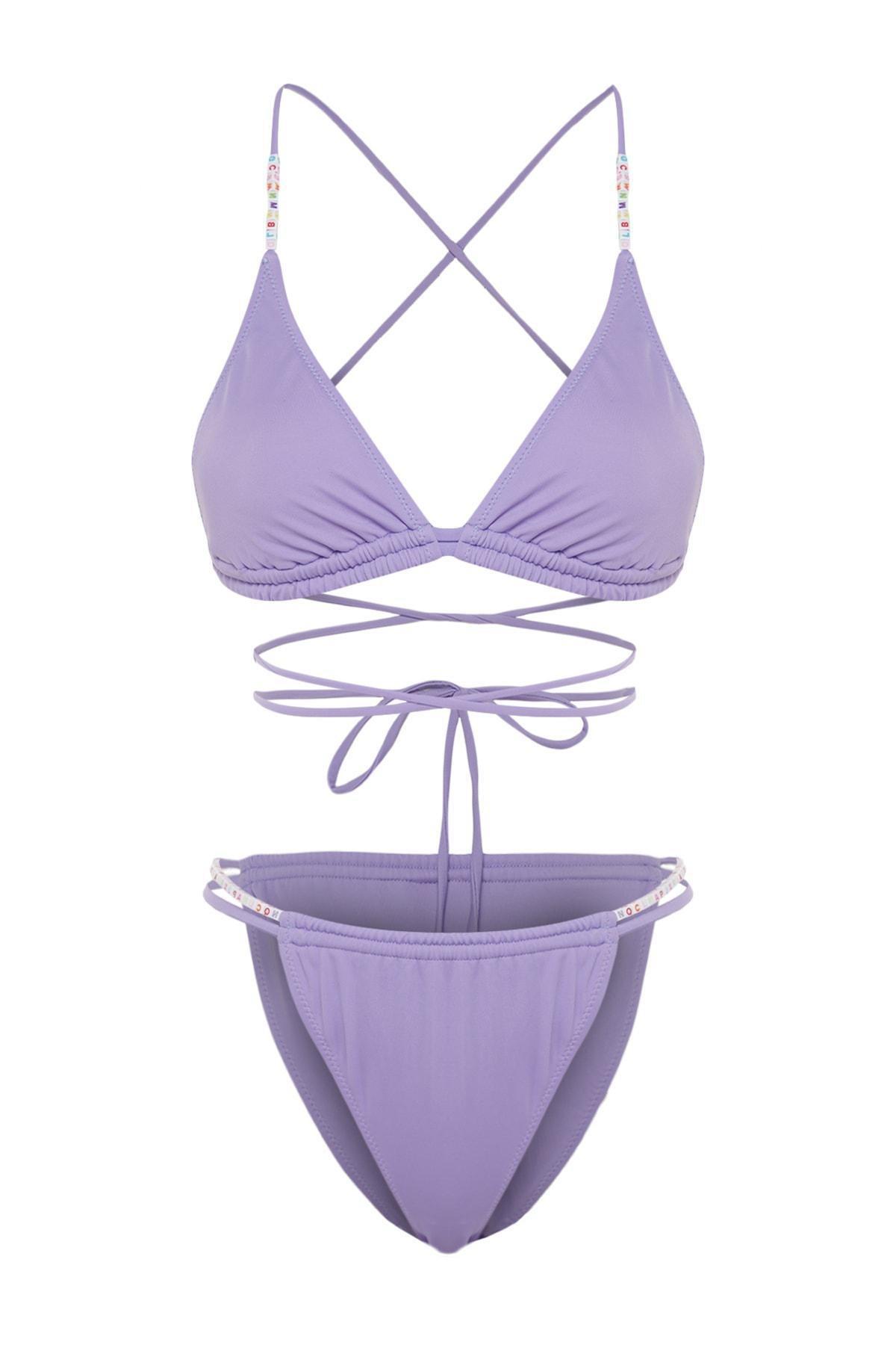 Purple Mid Waist Bikini Set, , large image number 6