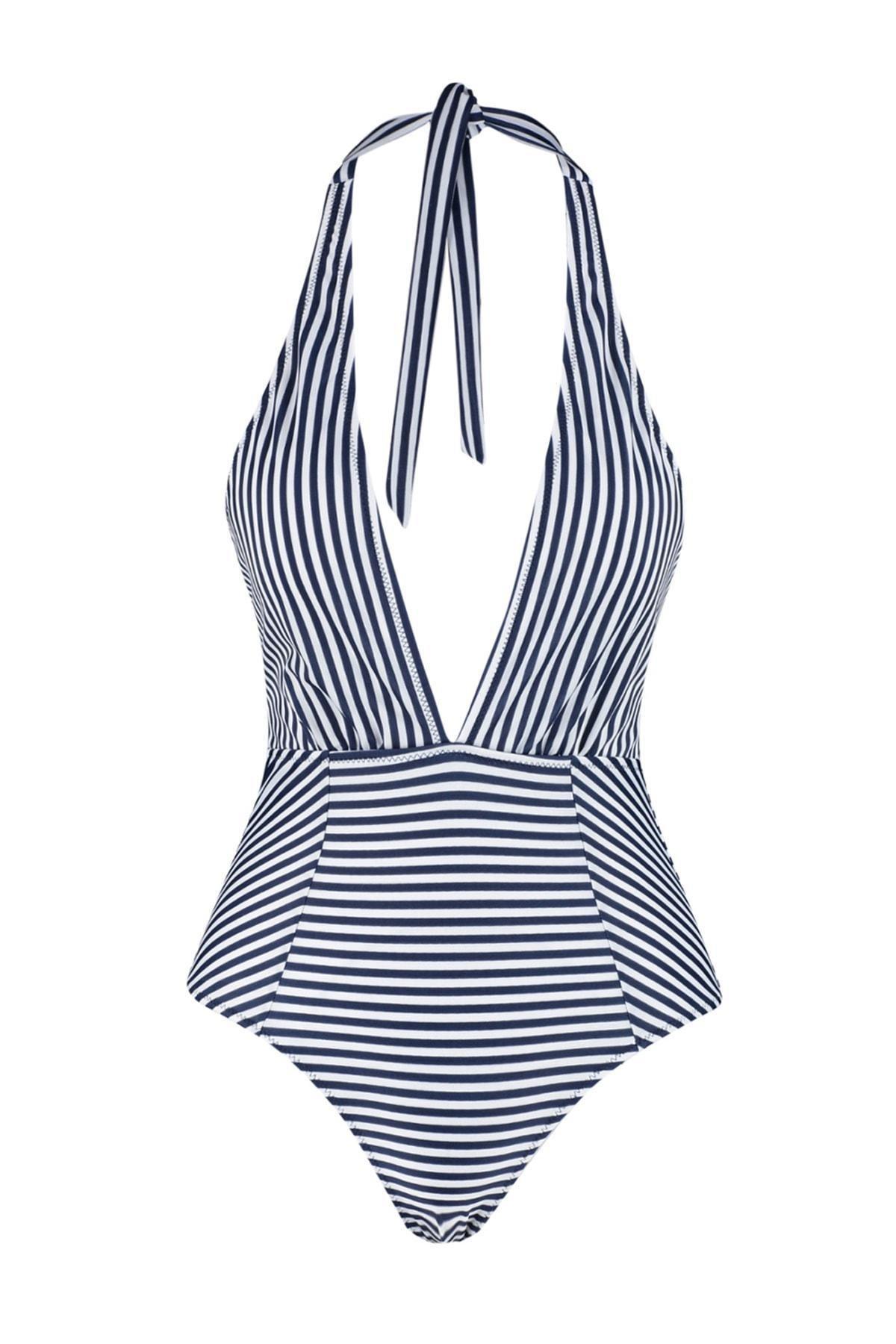 Multicolour Striped Swimsuit, , large image number 5