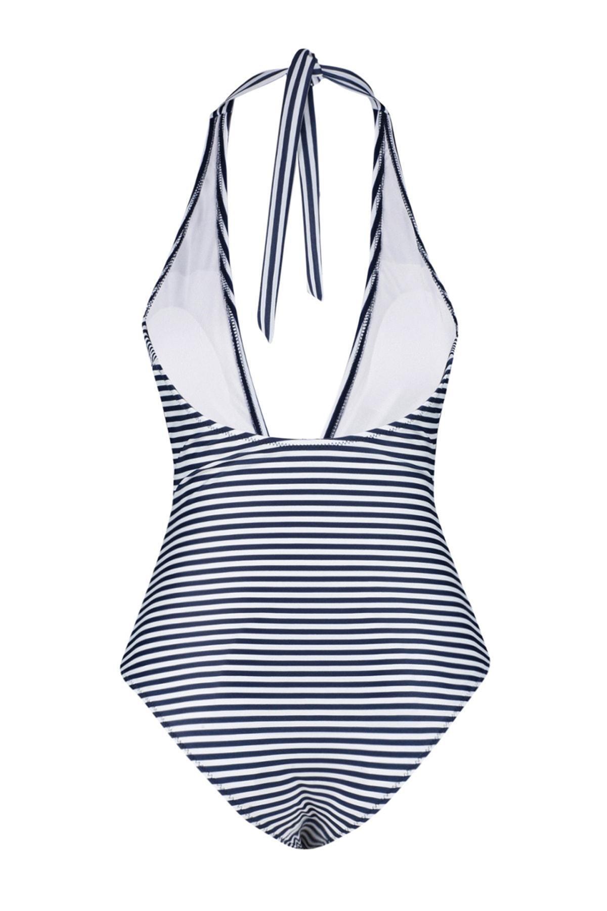Multicolour Striped Swimsuit, , large image number 7