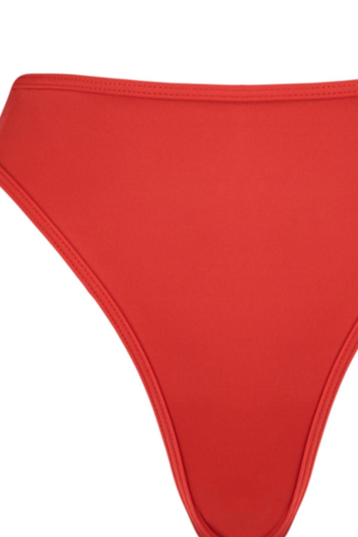 Red High Waist Bikini Bottom, , large image number 6