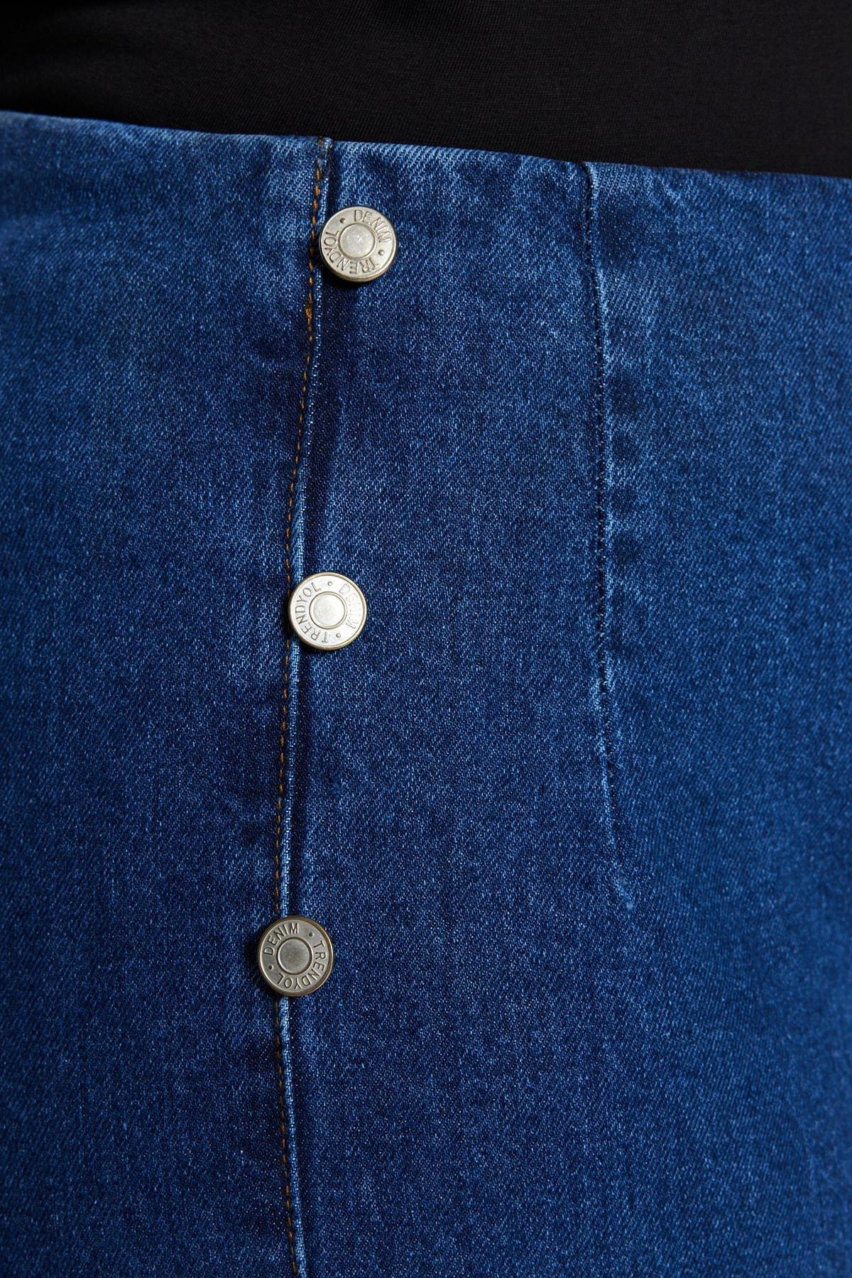 Blue Wide Leg Plus Size Jeans, , large image number 3