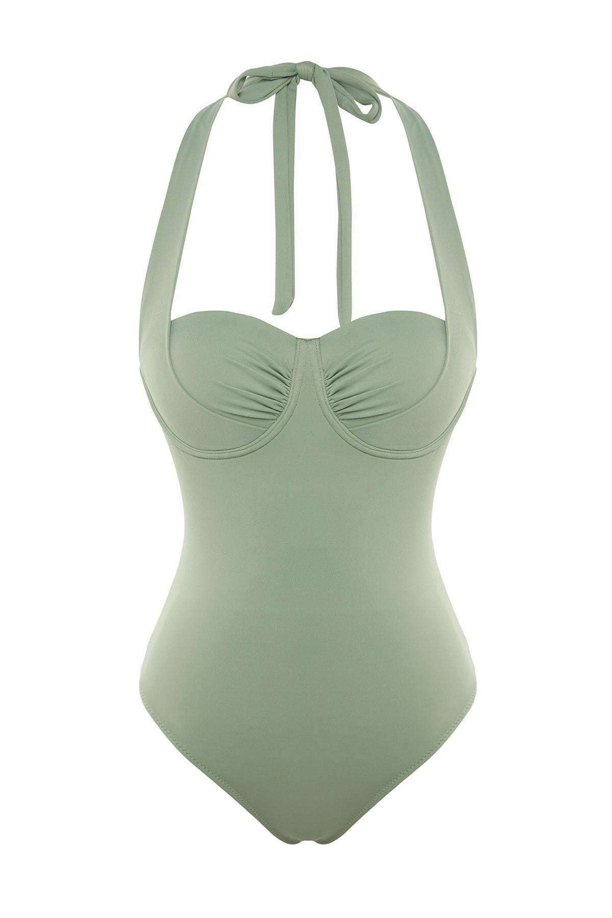 Green Slim Swimsuit, , large image number 5