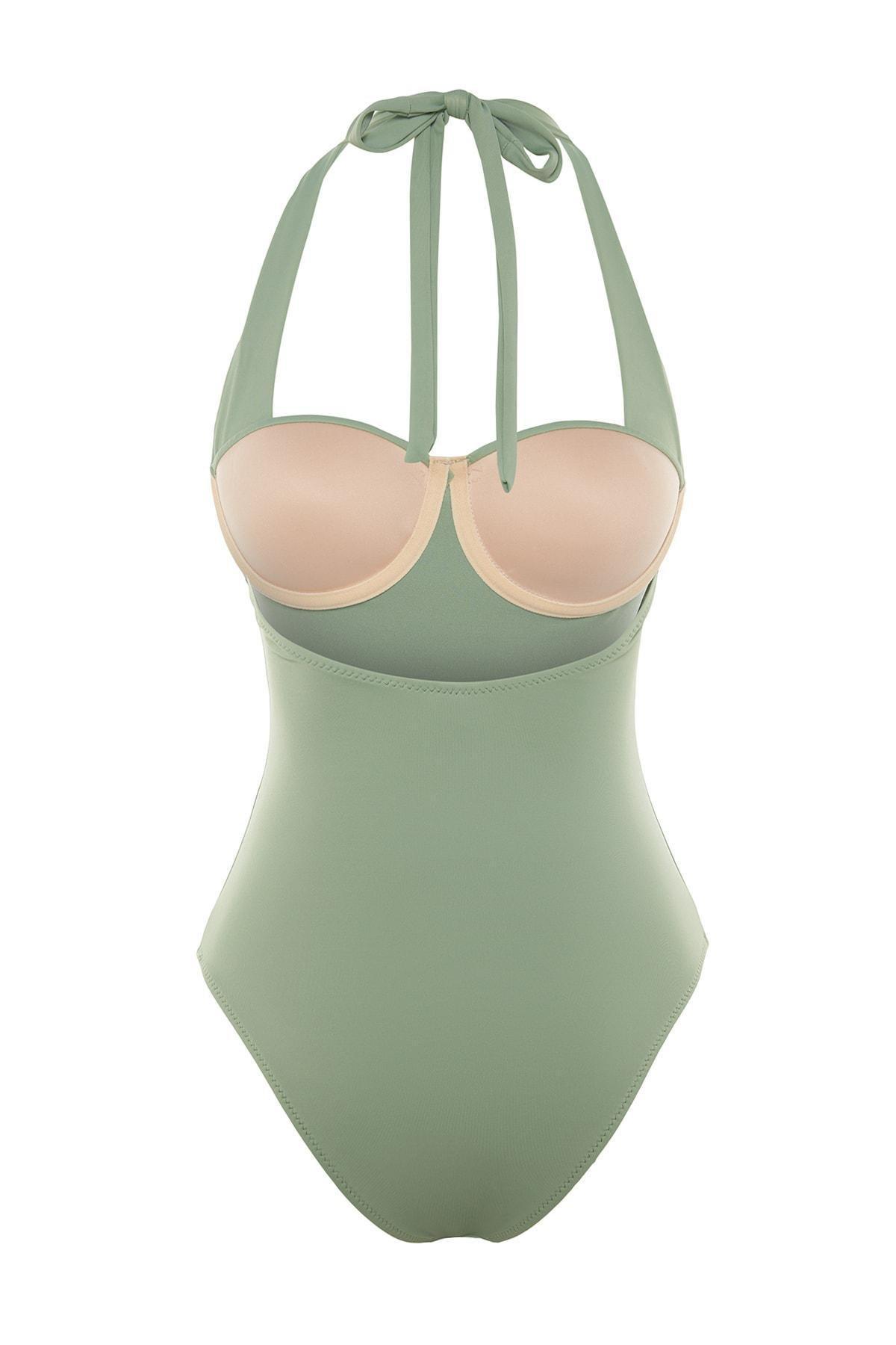 Green Slim Swimsuit, , large image number 7