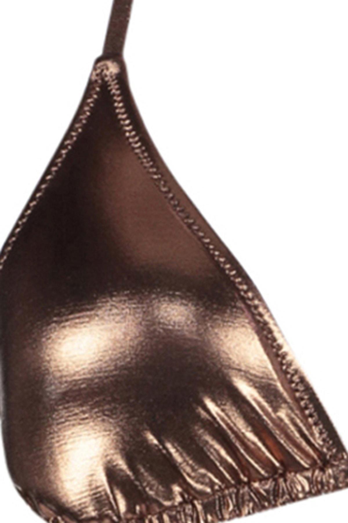 Brown Fitted Bikini Top, , large image number 5