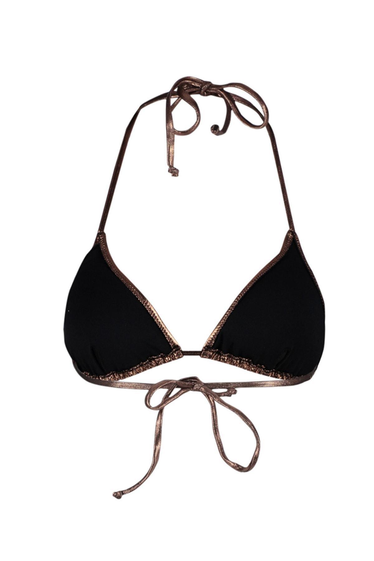 Brown Fitted Bikini Top, , large image number 6