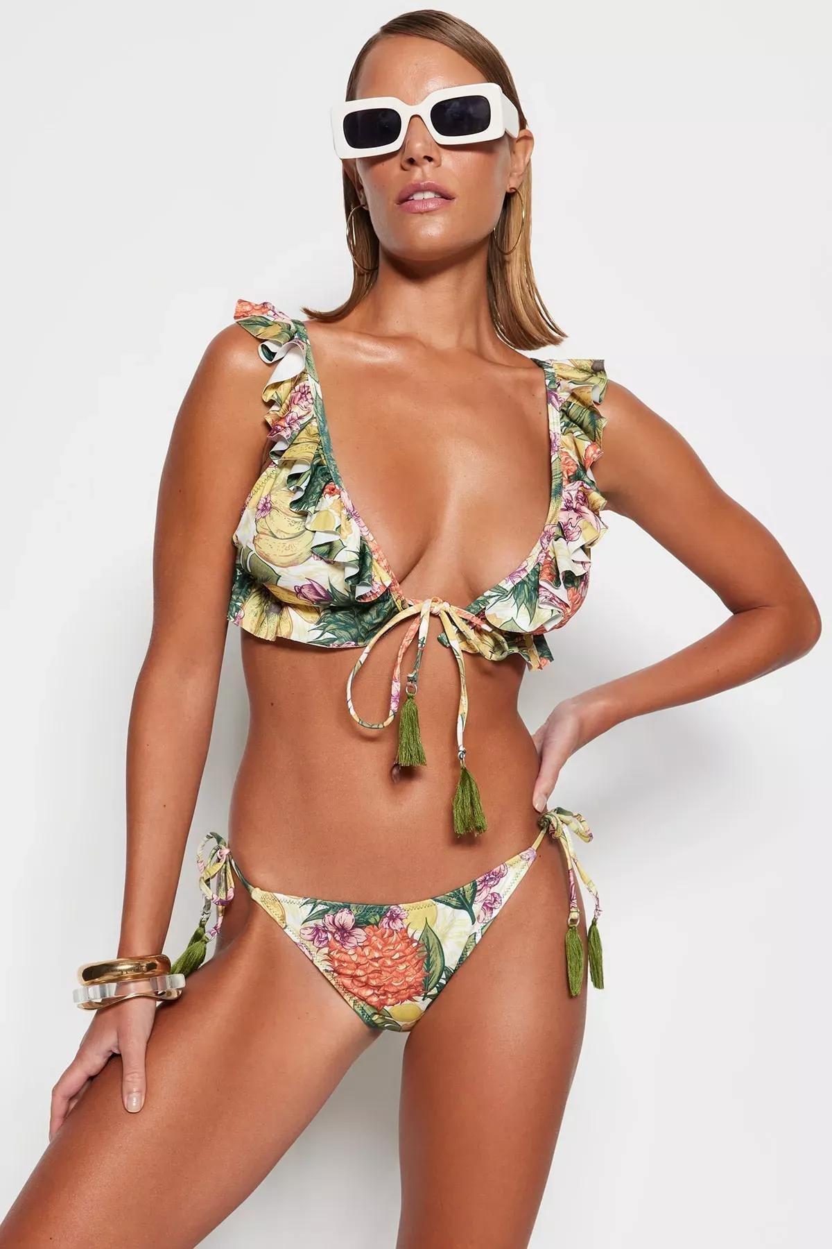 Multicolour Floral Bikini, Set Of 2, Multicolor, large image number 0
