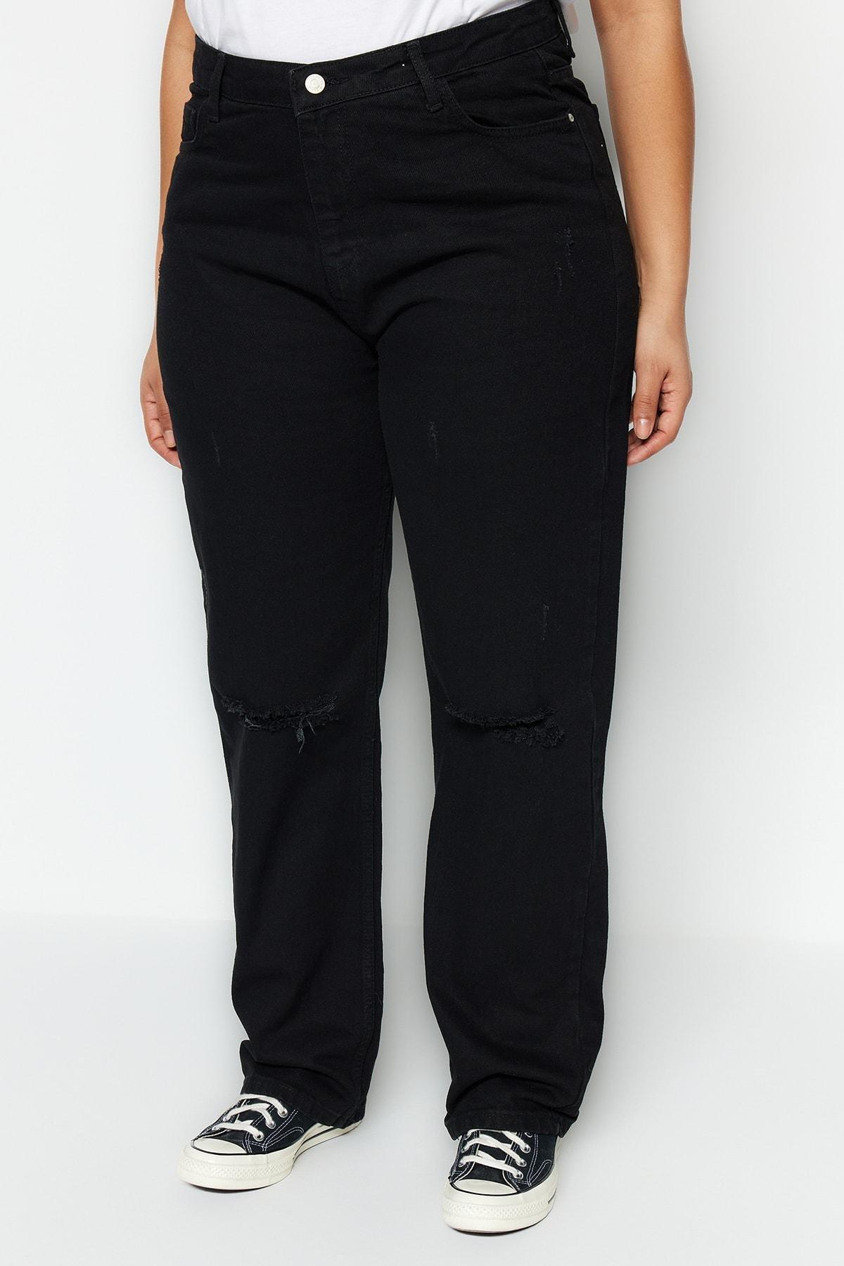 Black Bootcut Plus Size Jeans, , large image number 3