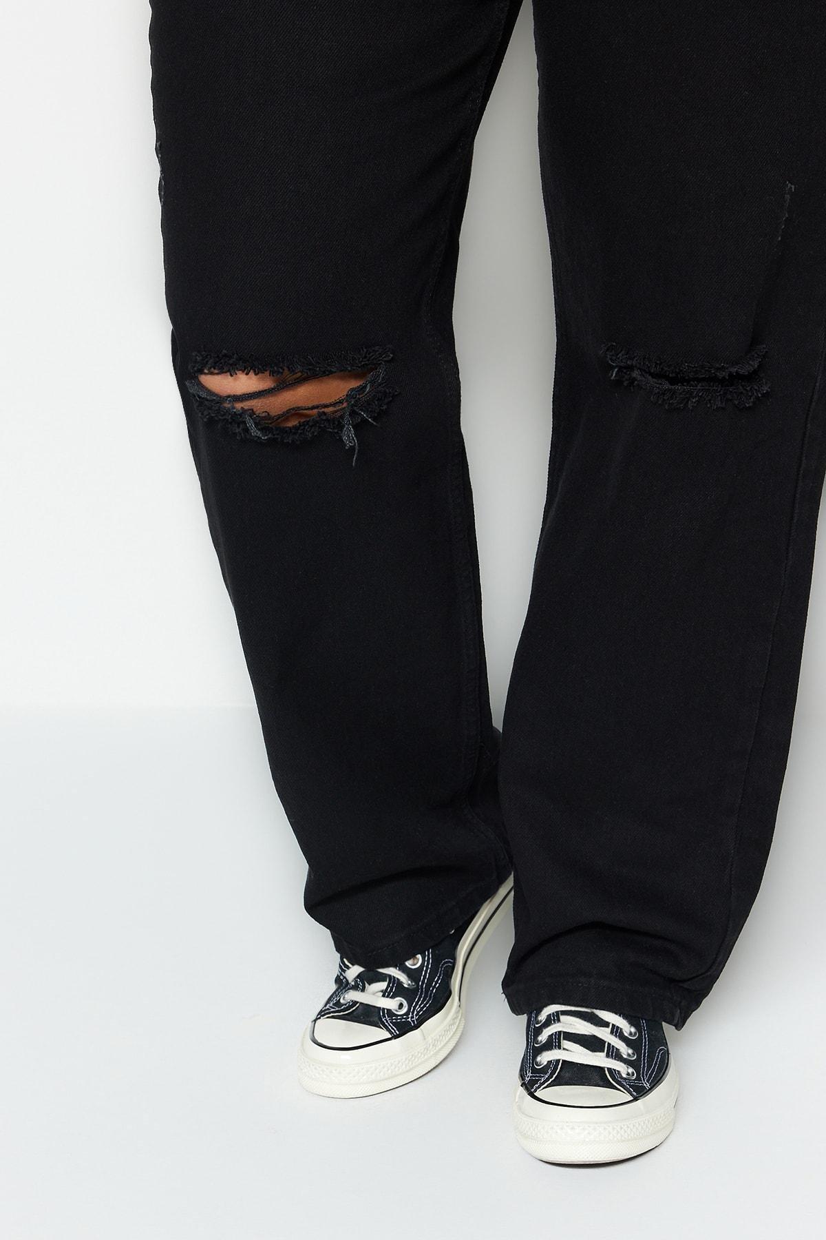 Black Bootcut Plus Size Jeans, , large image number 4