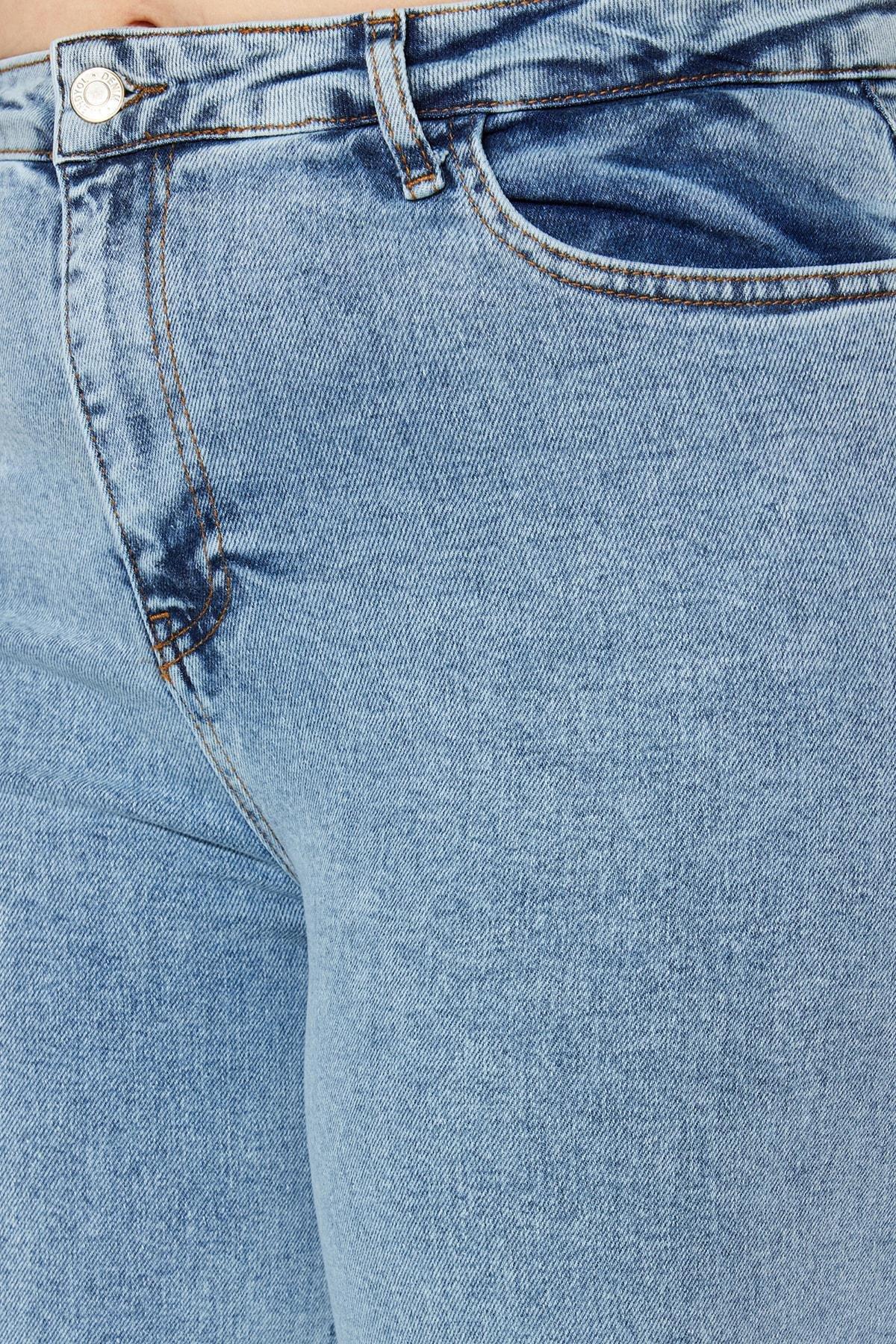 Blue Wide Leg Plus Size Jeans, , large image number 2