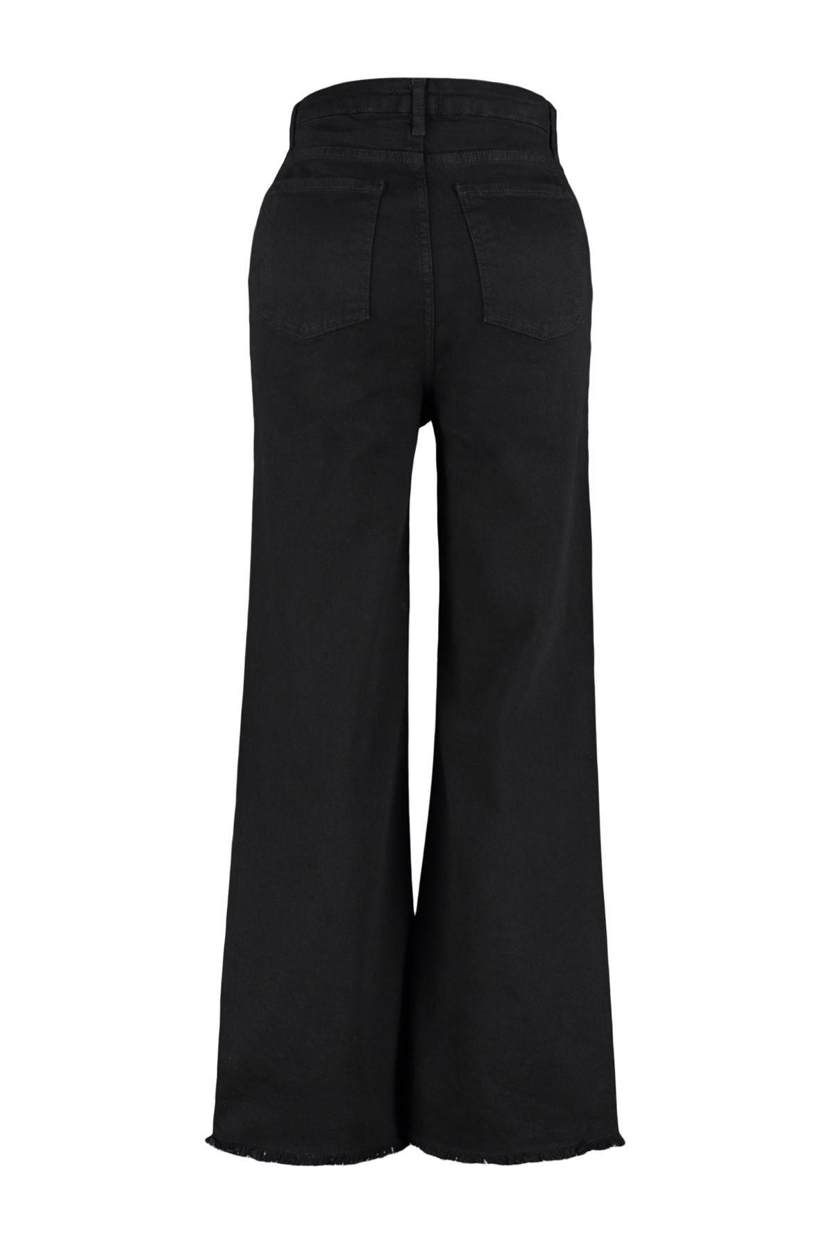 Black Wide Leg Plus Size Jeans, , large image number 6
