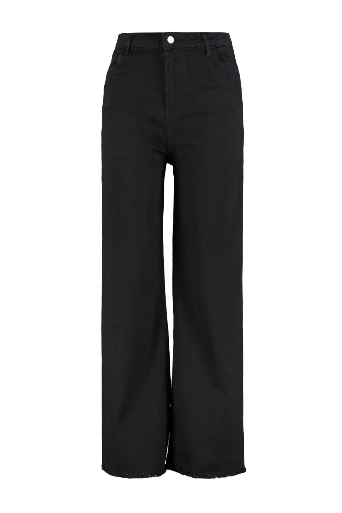 Black Wide Leg Plus Size Jeans, , large image number 7