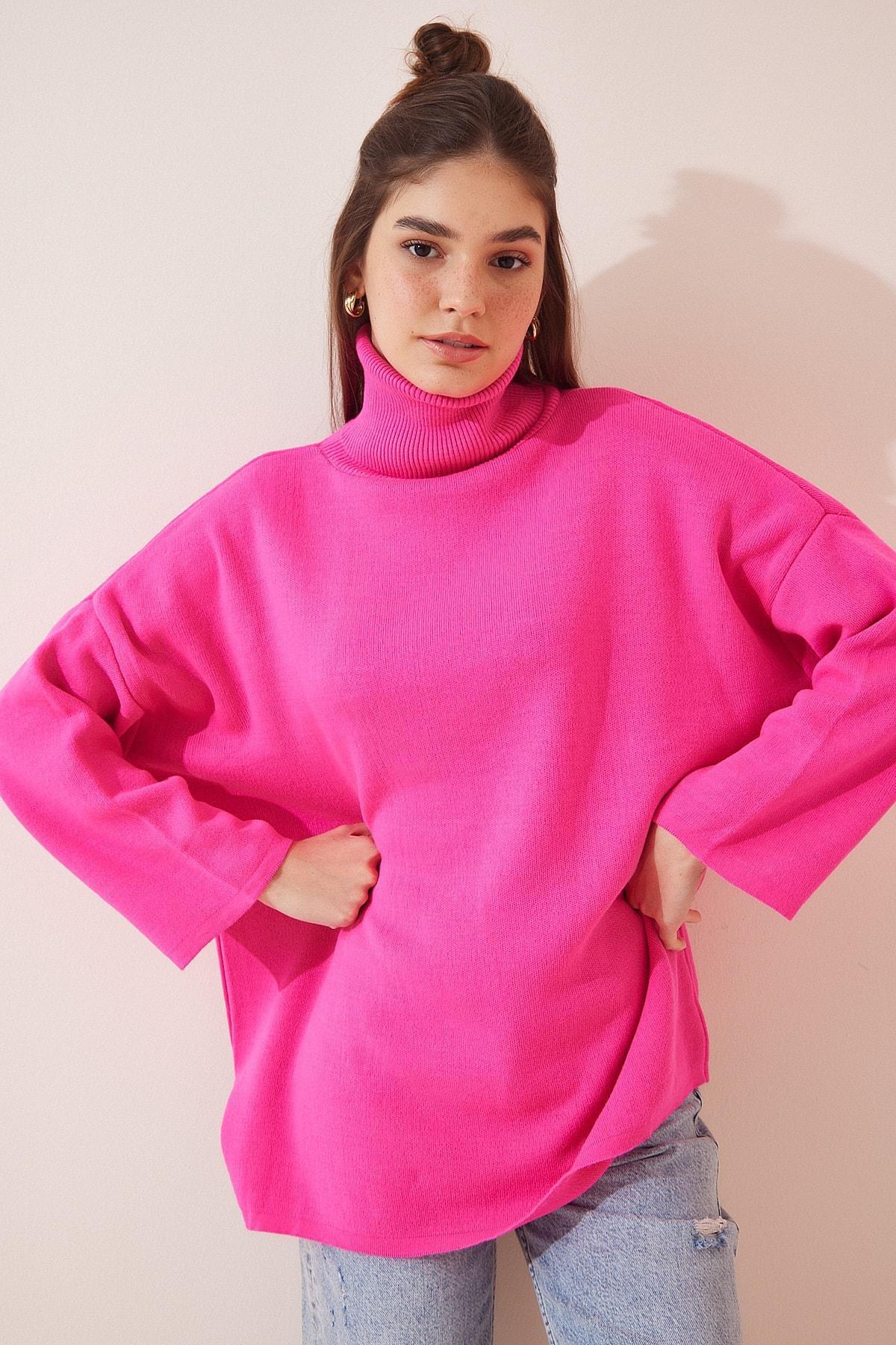 Pink Turtleneck Sweater, Pink, large image number 0