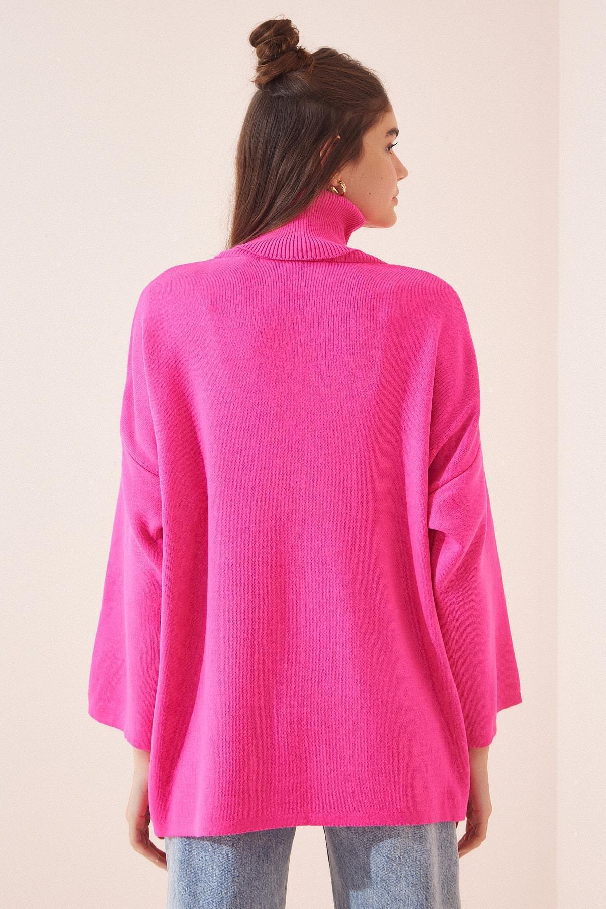 Pink Turtleneck Sweater, Pink, large image number 2