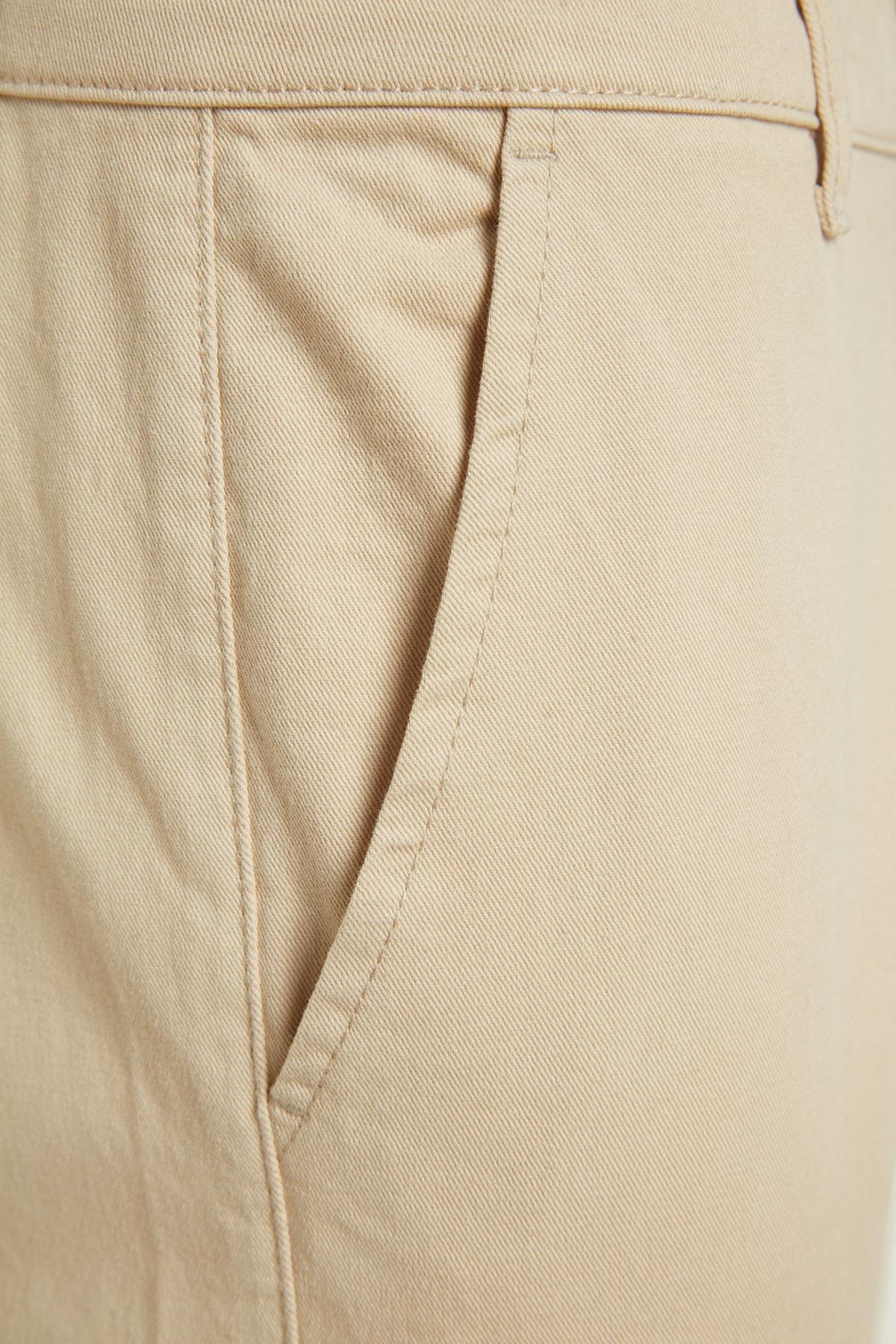 Beige Straight Pants, , large image number 2