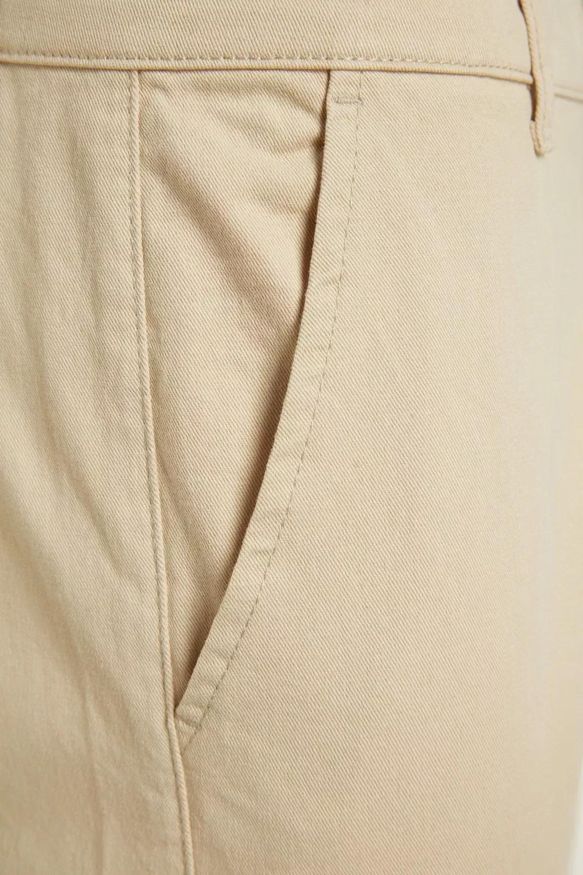 Beige Straight Pants, , large image number 5